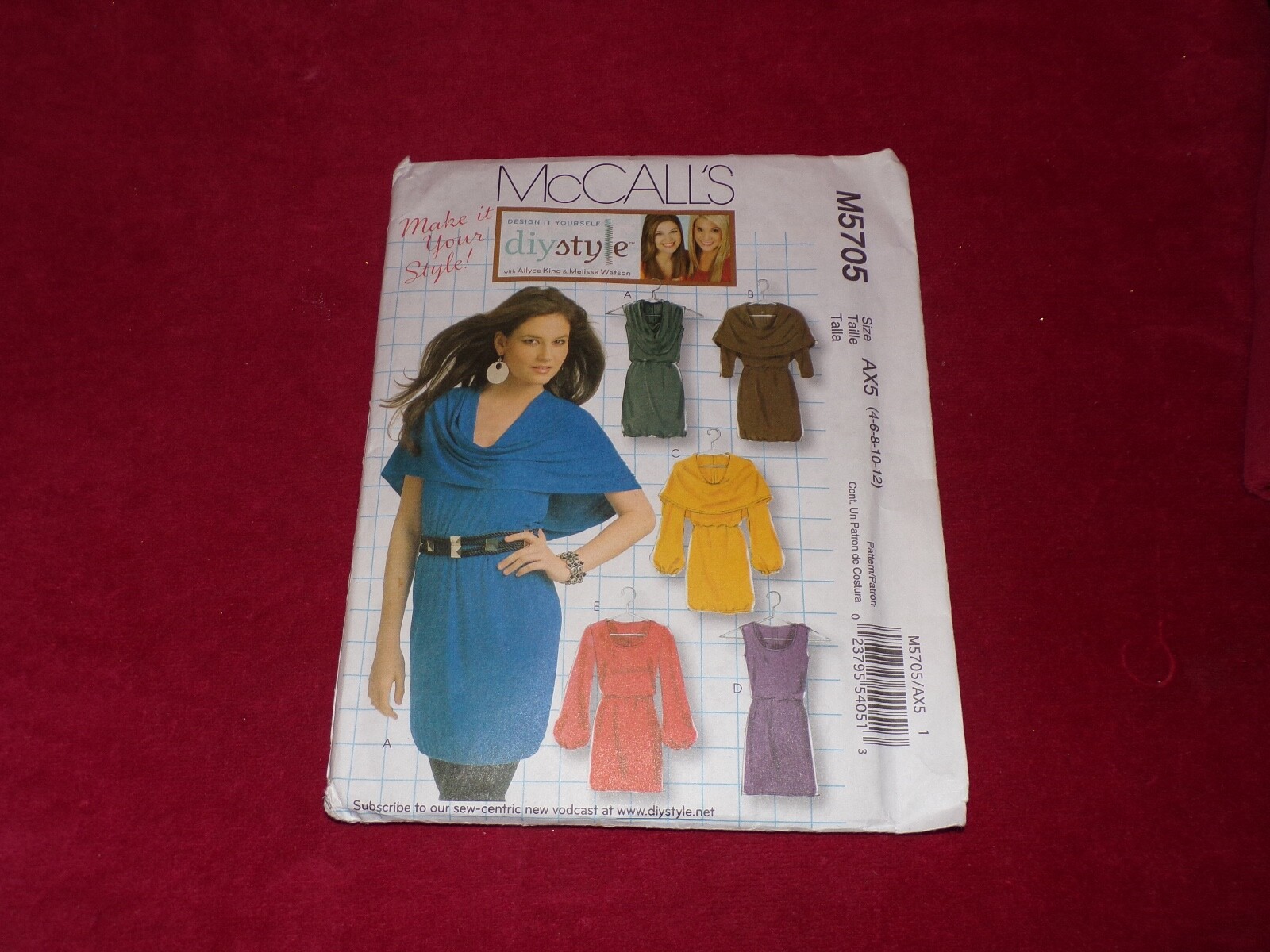 🌷 McCALL'S #M5705 - LADIES (5 STYLE) LARGE COWL NECKLINE DRESS PATTERN  4-18 FF