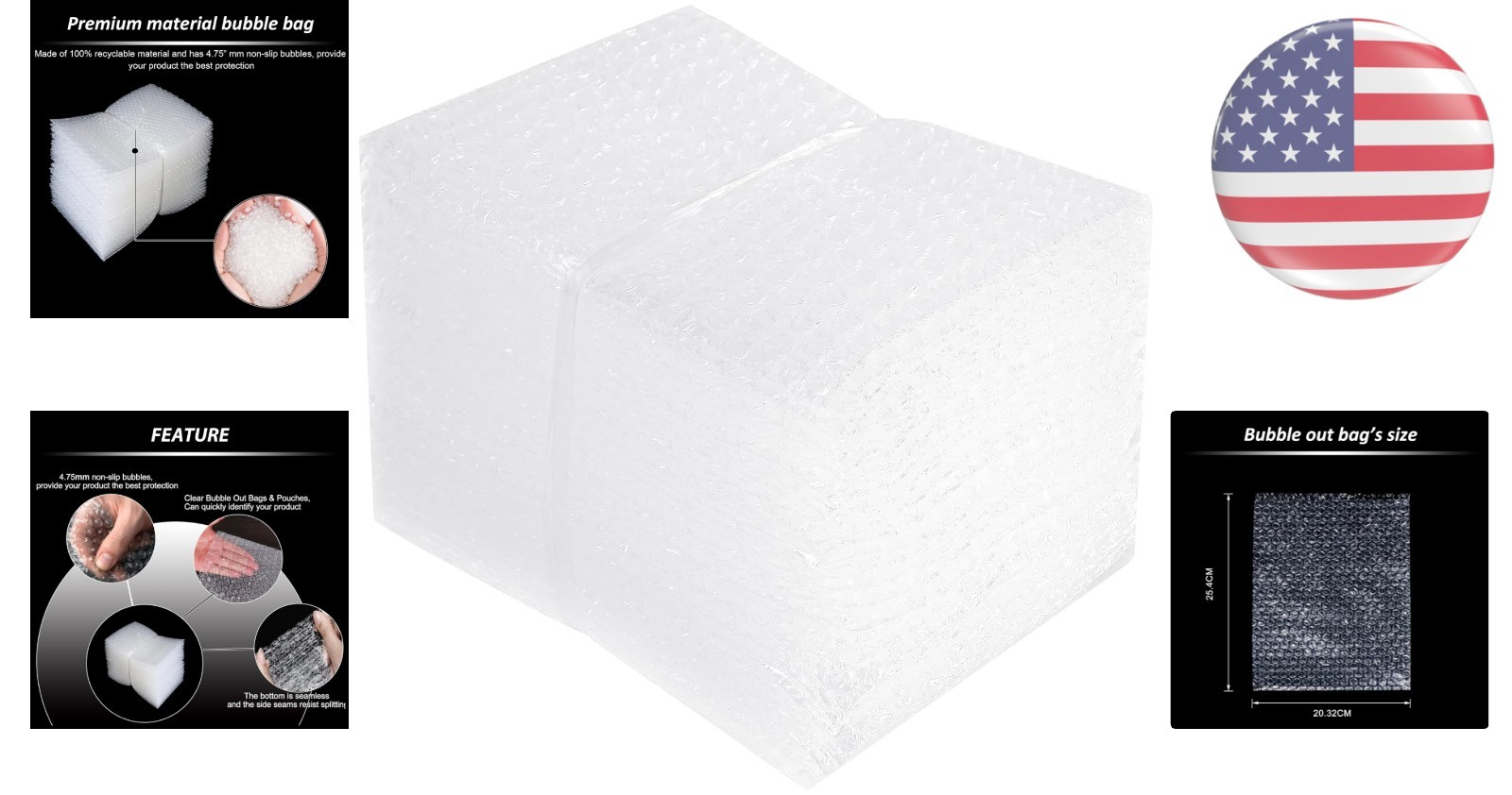 Double-Walled Clear Bubble Pouches - 50 pcs 8x10'' for Maximum Protection