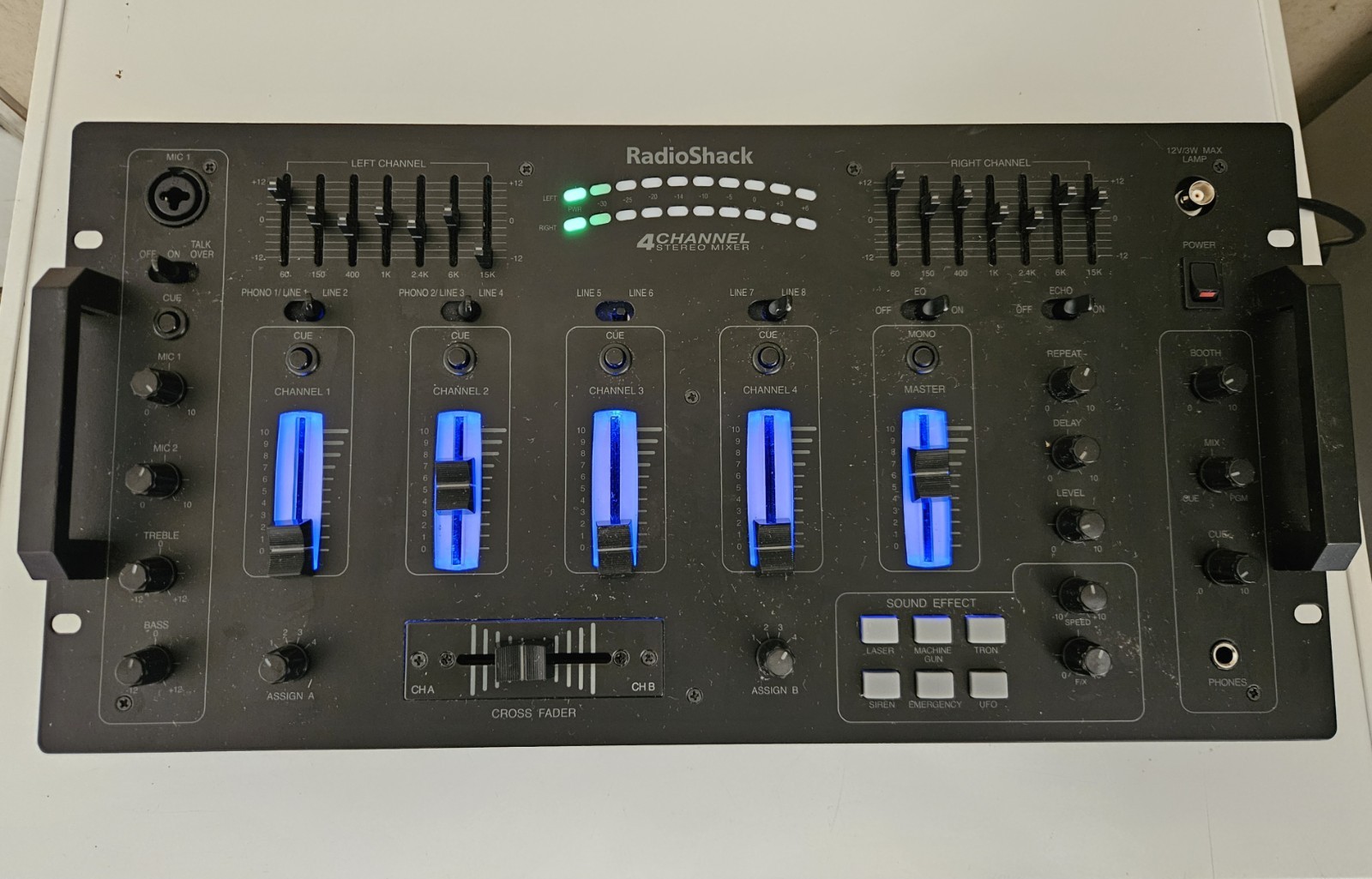 RadioShack - 4-Channel USB DJ Mixer - W/Effects - Crossfader - EQ Controls.