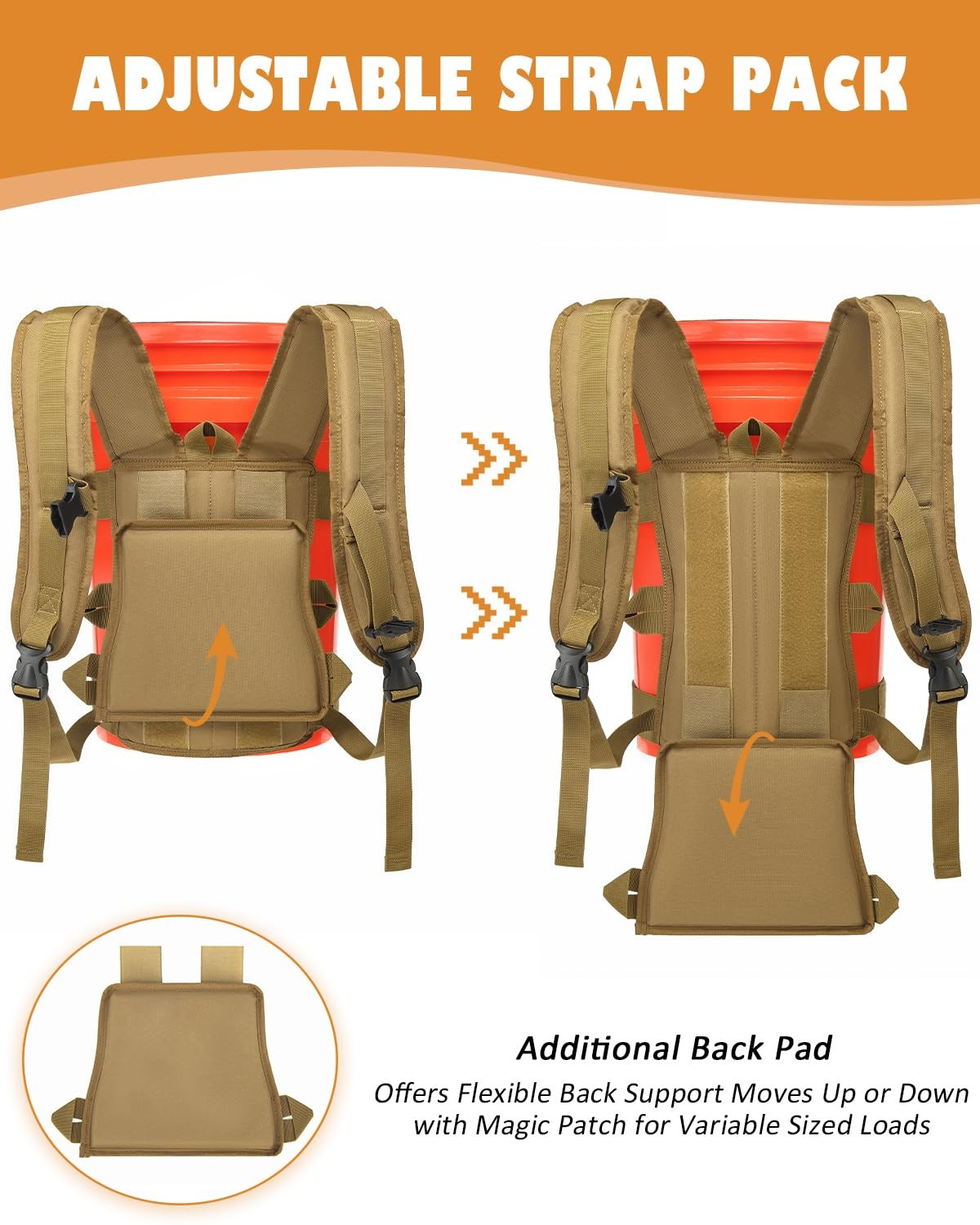 Backpack for 5 Gallon Buckets - Universal Bucket Organizer with Pocket for Hu...