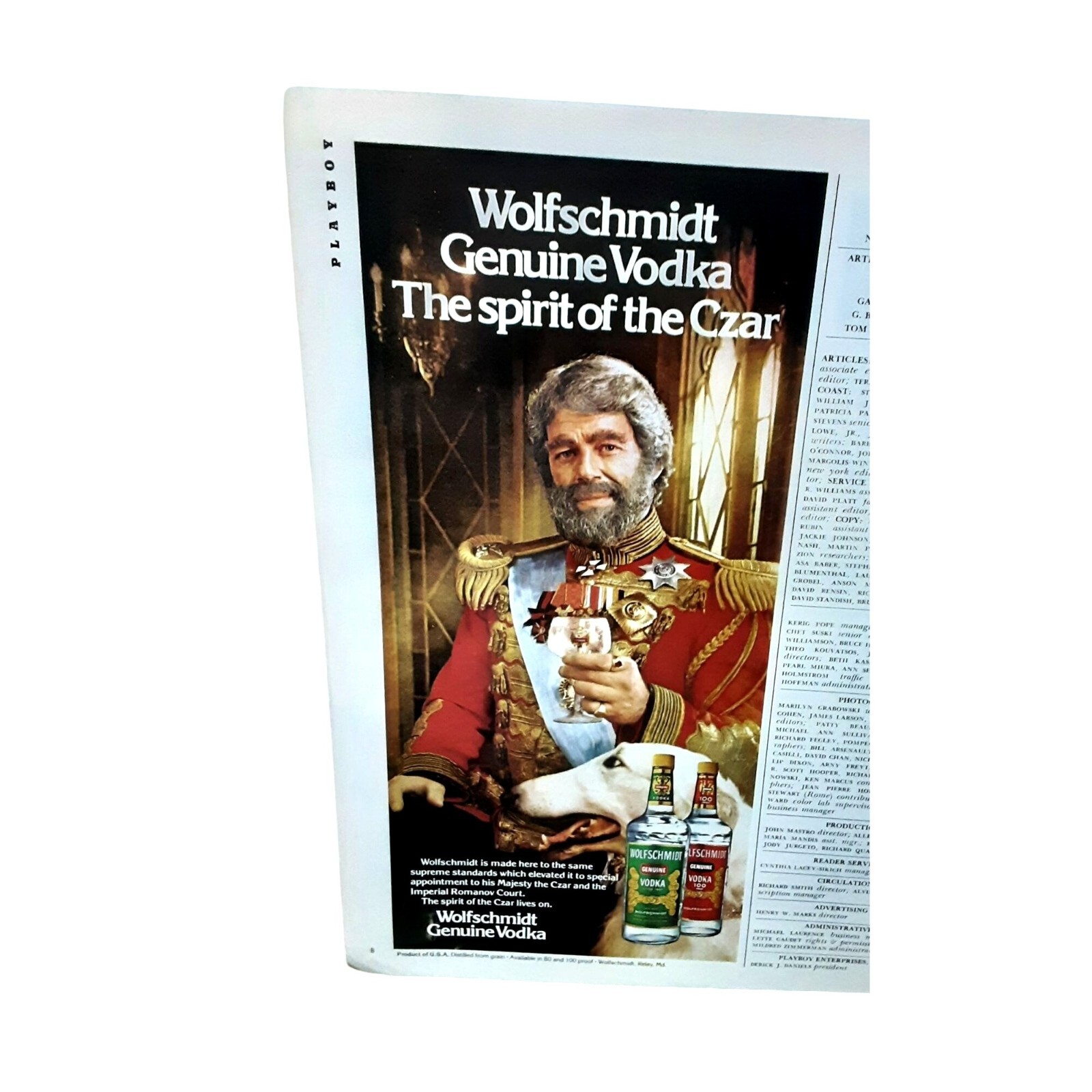 1982 Wolfschmidt Vodka Spirit Of The Czar Original Print Ad vintage 80s