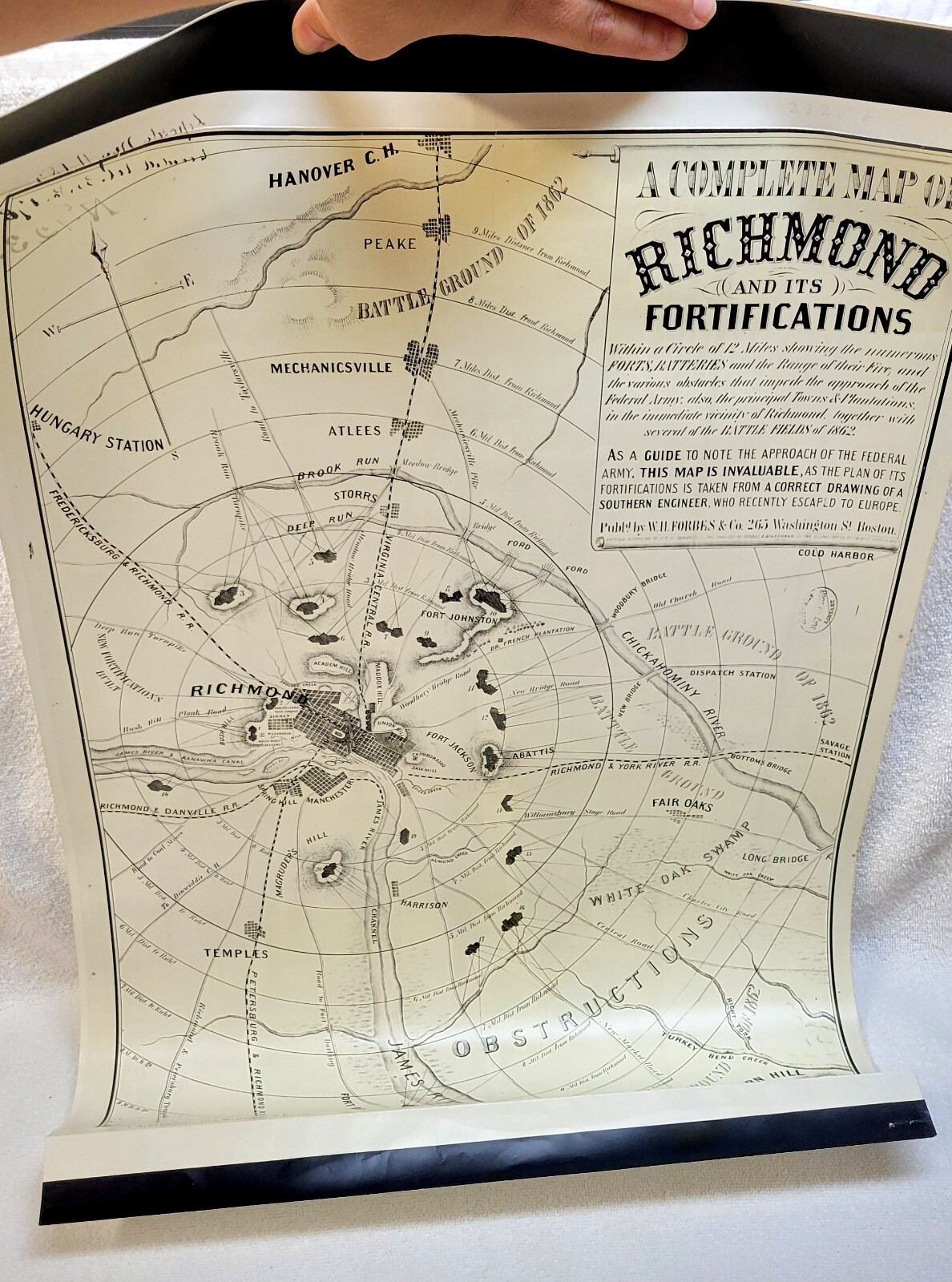 4 decades old "Map of Richmond & Its Fortifications"; good for CW relic hunters
