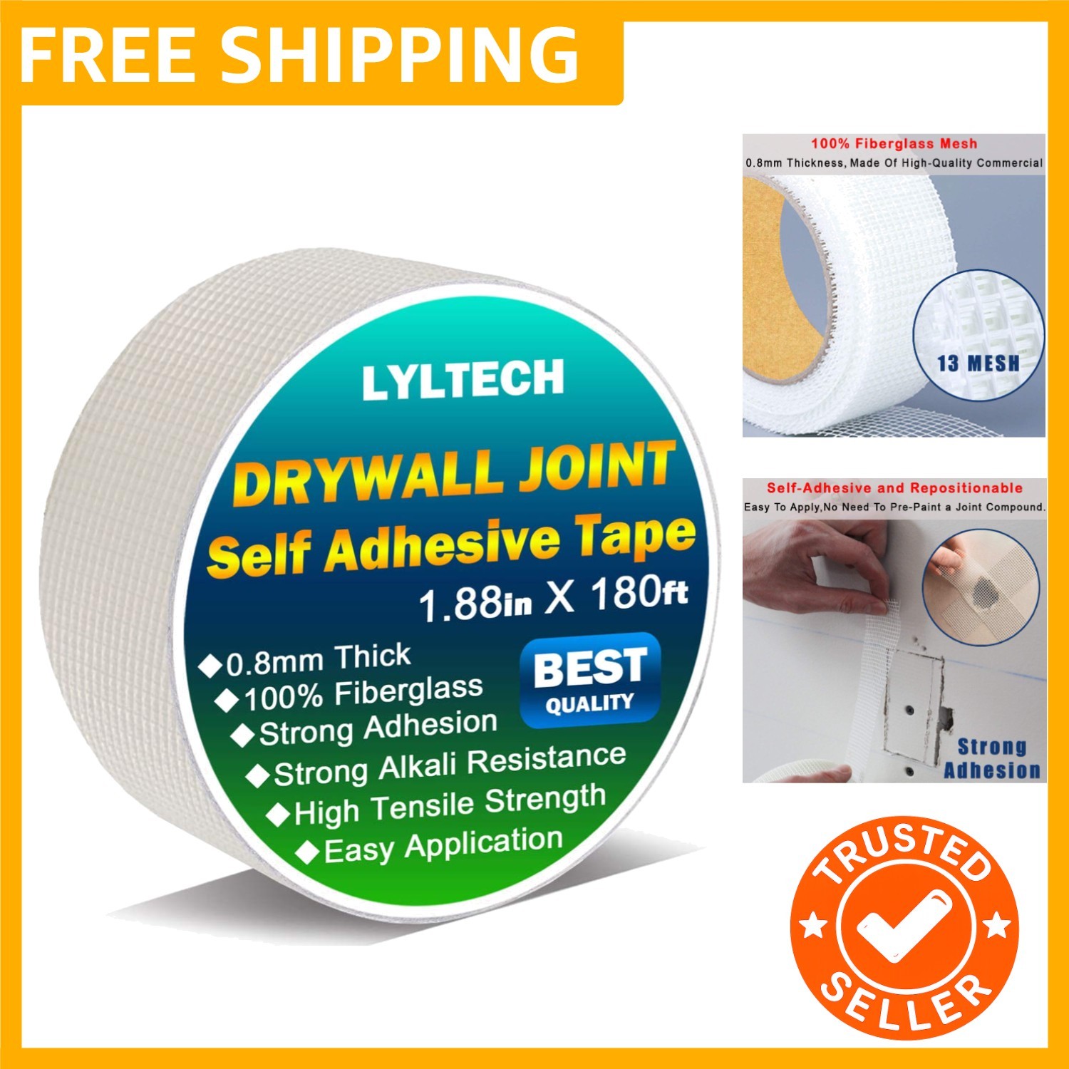 Multipurpose Fiberglass Joint Tape 1.88" x 180FT - Ideal for Indoor Repairs