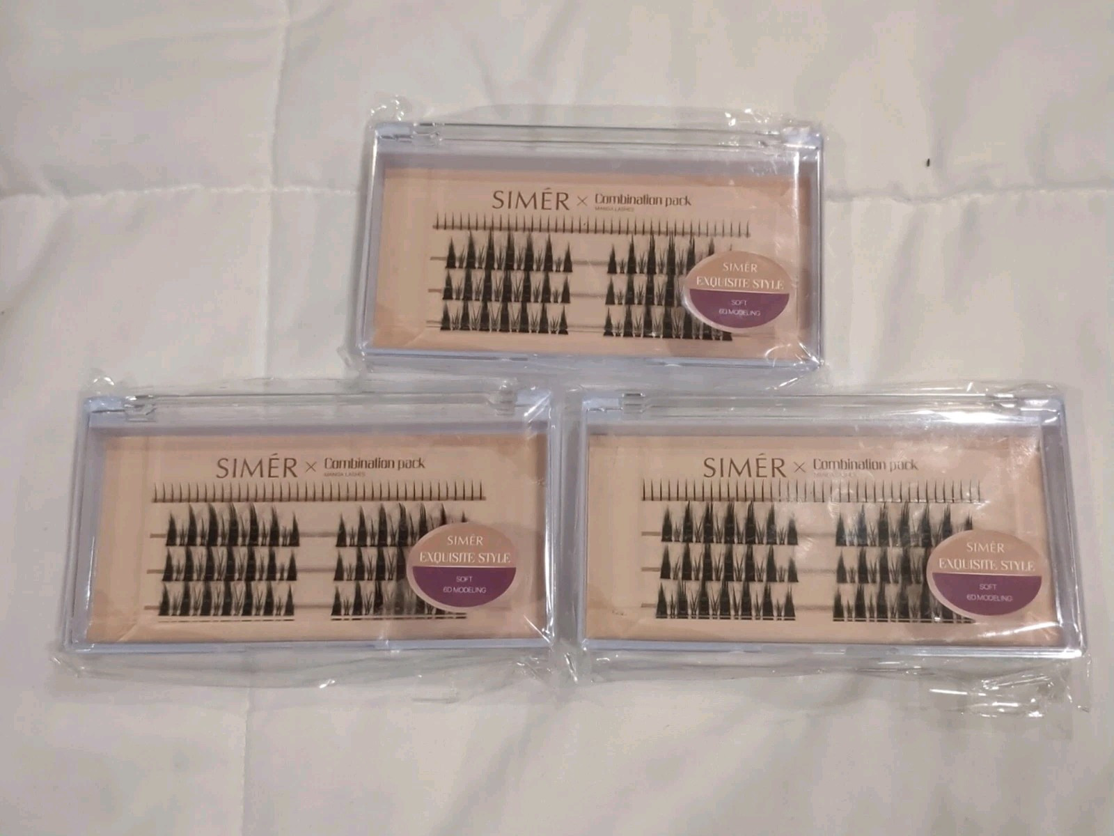 Pack of 3 SIMER Cartoon Anime False Eyelash Clusters 234ct- New