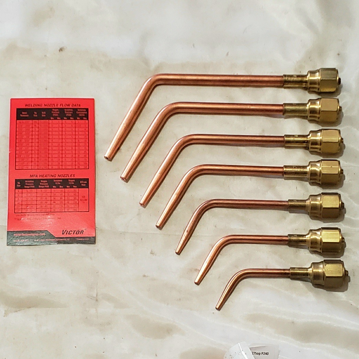 Victor 0-W, 1-W, 2-W, 3-W, 4-W, 5-W & 6-W Welding Brazing Torch Tip Set 315FC