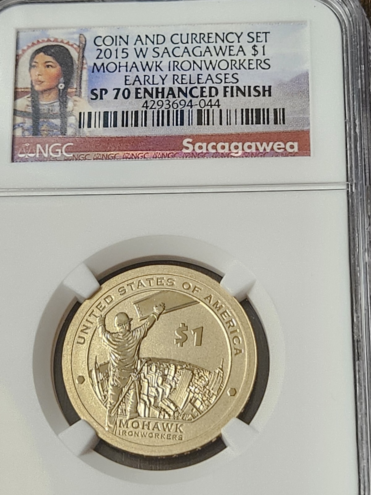 2015 *W* Sacaguwea MOHAWK IRONWORKERS EARLY RELEASE- SPECIAL PROOF SP70 ENHANCED