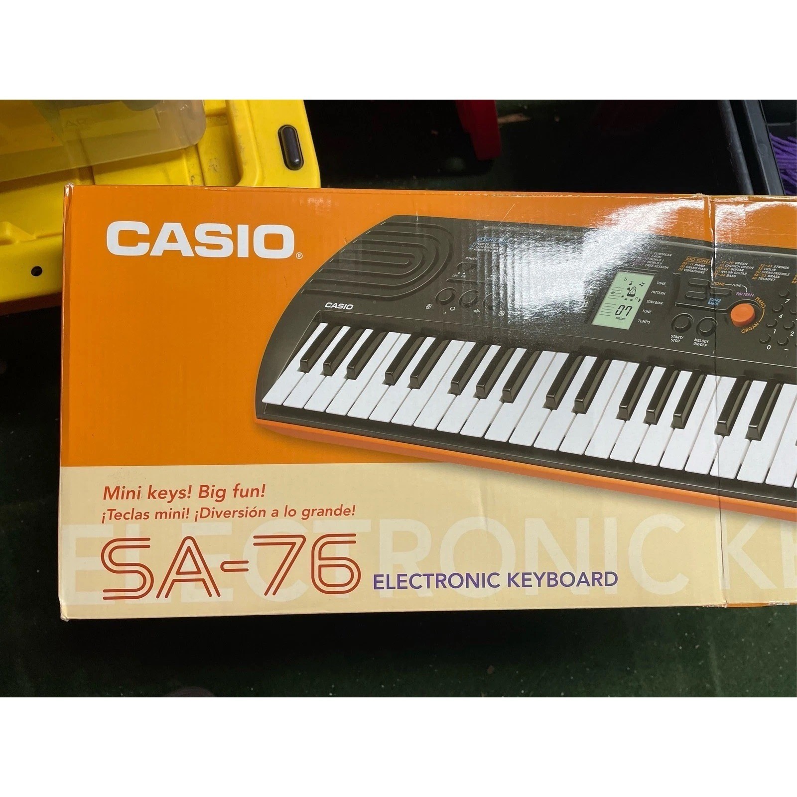 ✅Casio SA-76 44-Key Mini Electronic Keyboard Piano Orange Black In Box