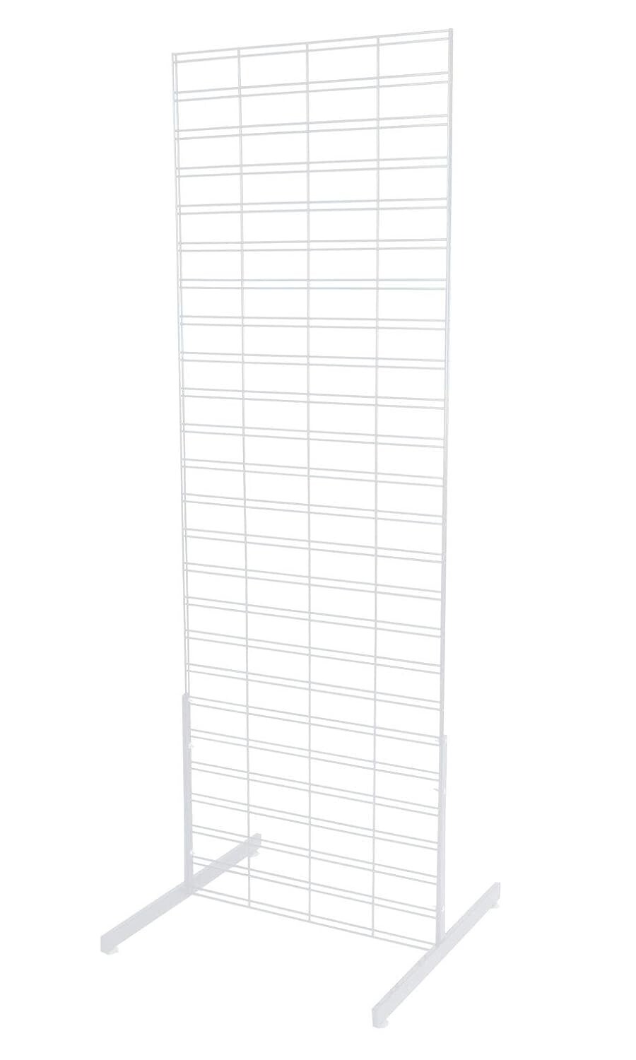 Slat Grid Panel Screen 2' x 6' Foot Display White 2 Legs Stand Metal Craft Shows