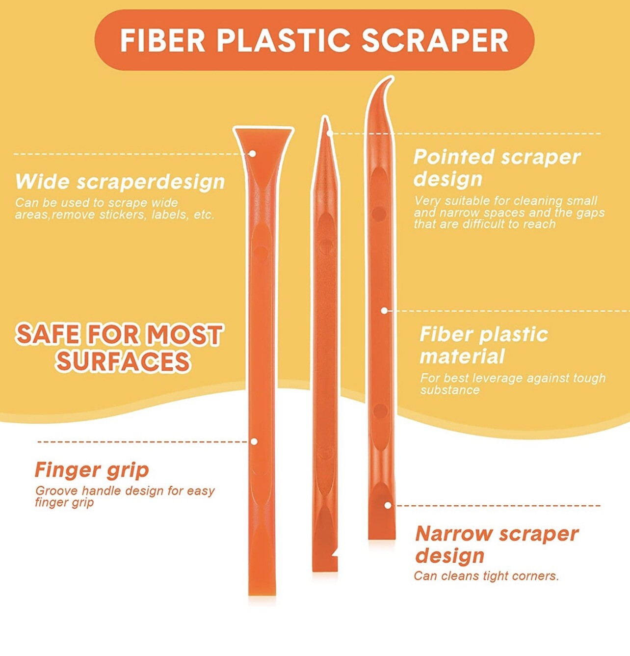9PC Plastic Scraper Tool Scratch Free Plastic Label Scraper Cleaning Pen-Shaped