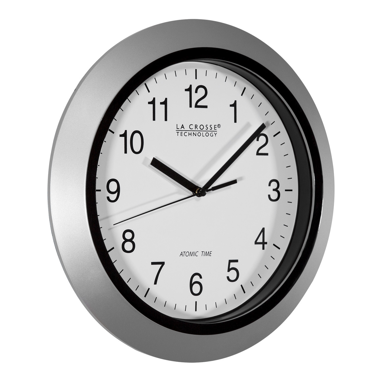 WT-3129S La Crosse Technology 12" Atomic Analog Wall Clock - Silver NIB