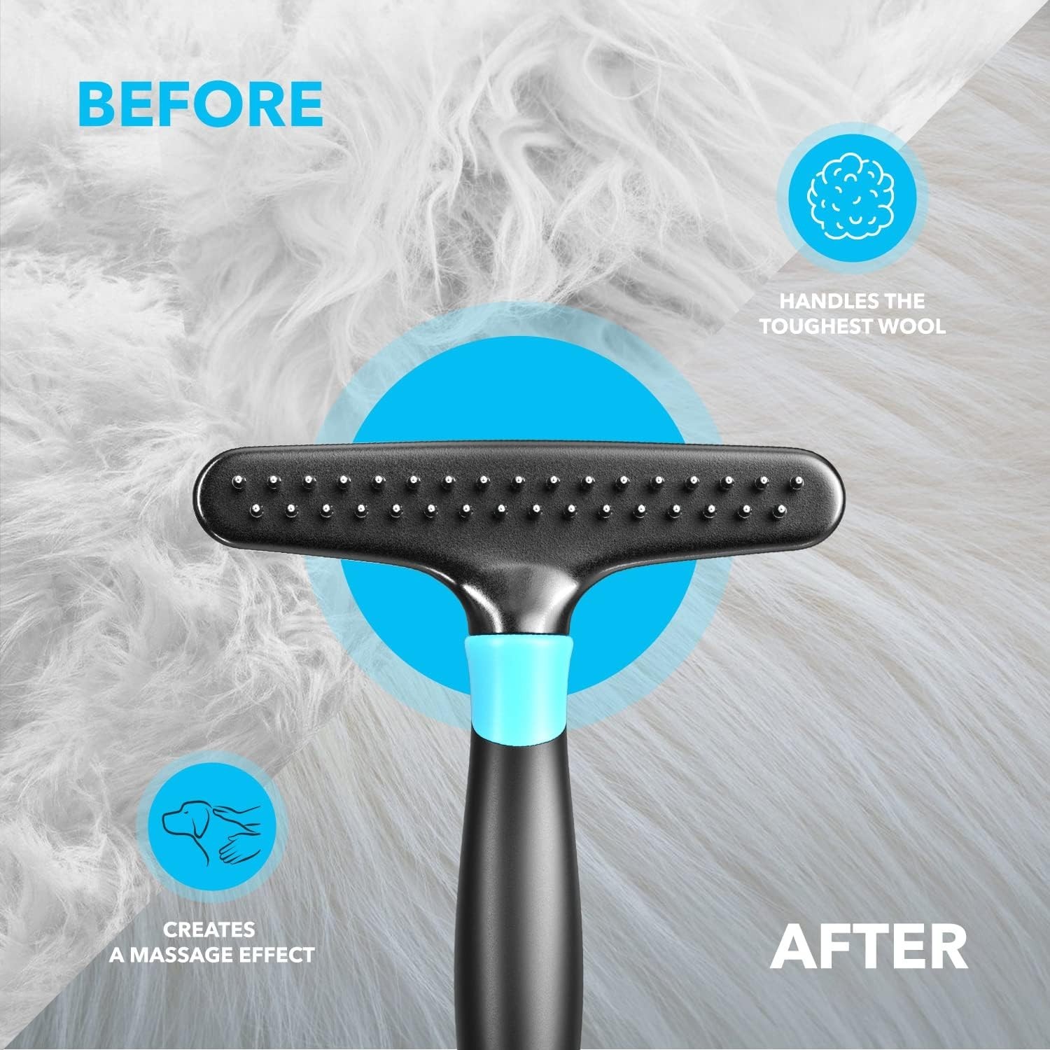 Groom with Ease: Deshedding Brush & Undercoat Rake for All Pet Fur Types