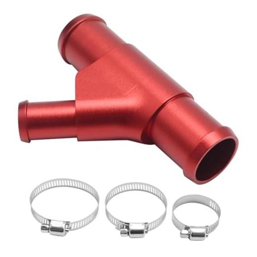 MDEOOSKY Coolant Y-pipe, Weldless Aluminum Coolant Connector, Replacement Red