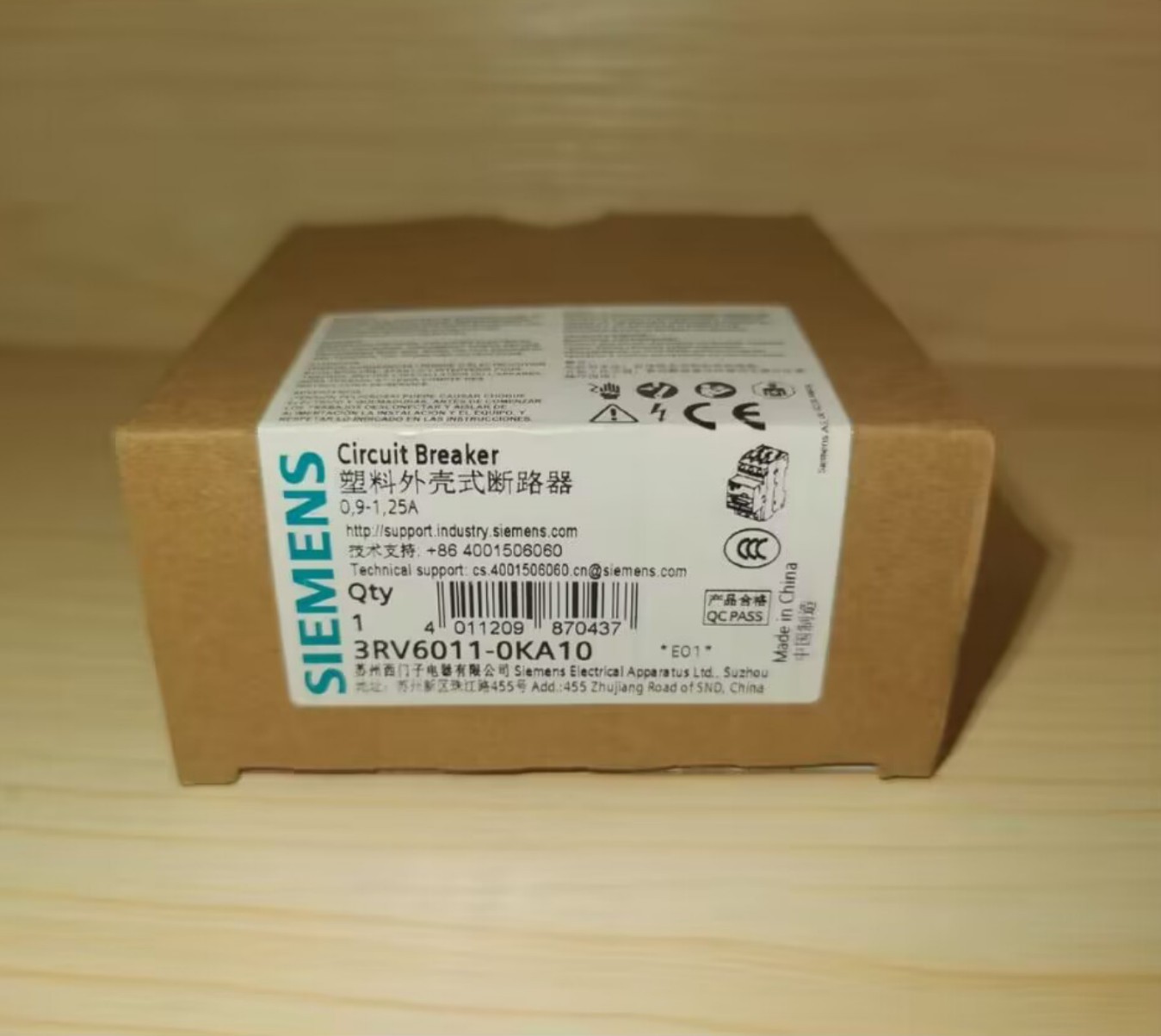 1PC New Siemens 3RV6011-0KA10 Circuit Breaker 0.9-1.25A In Box Brand Free Ship