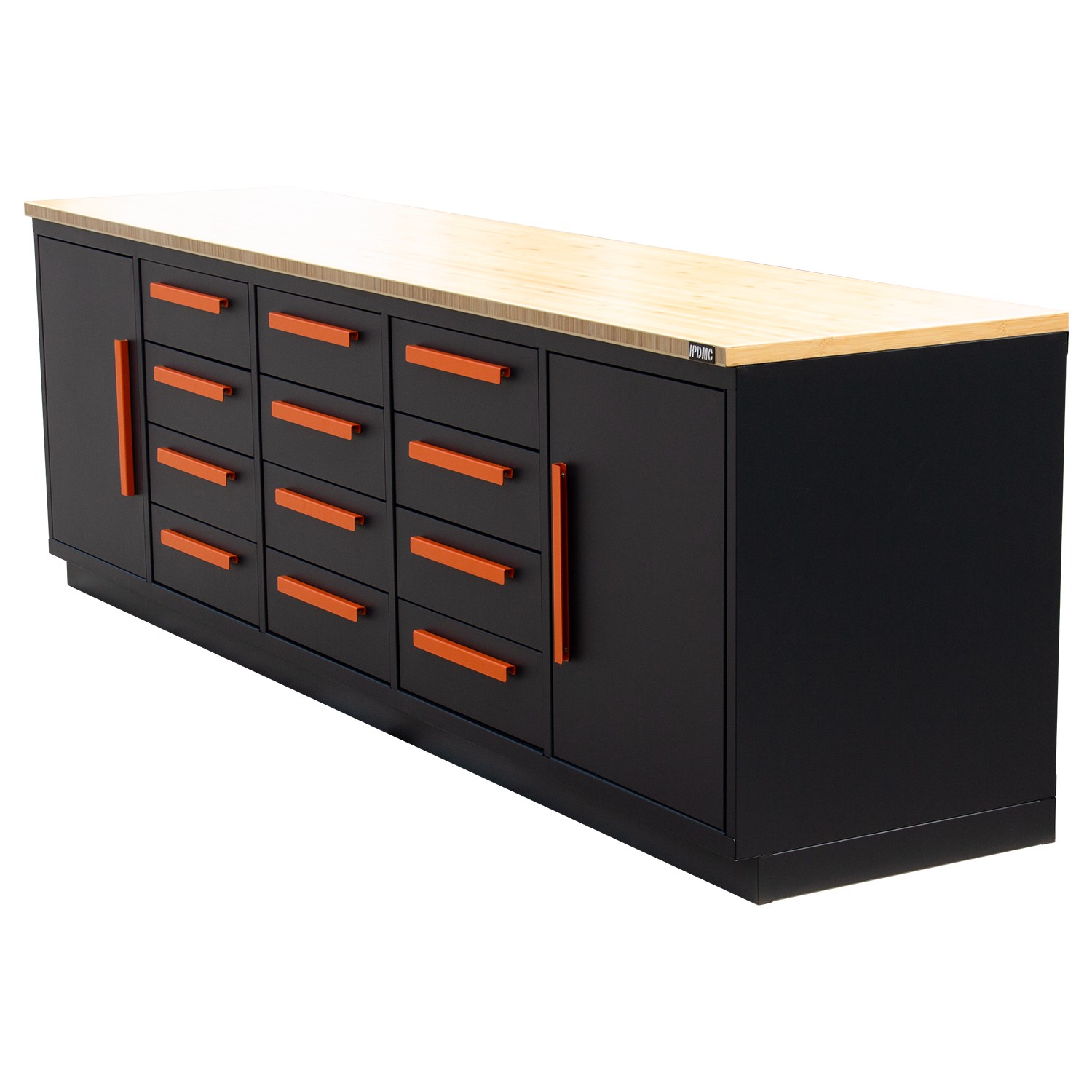 12 Drawer Heavy Duty Rolling Cabinet Workbench Table w/Solid Wood Top for Garage