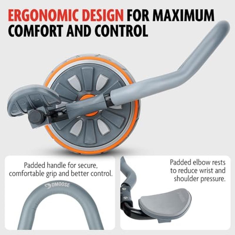 Fitness Roller Wheel with Elbow Support & 2 Knee Pads -Abdominal Trainer Roller