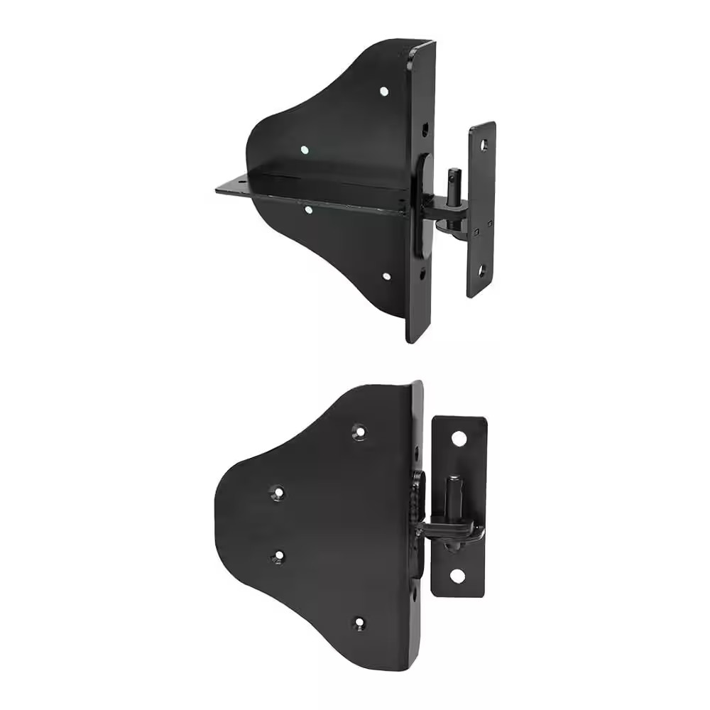 Fence Gate Kit Gate Hardware W Latch Heavy Gauge Steel Powder Coated 90° Hinges
