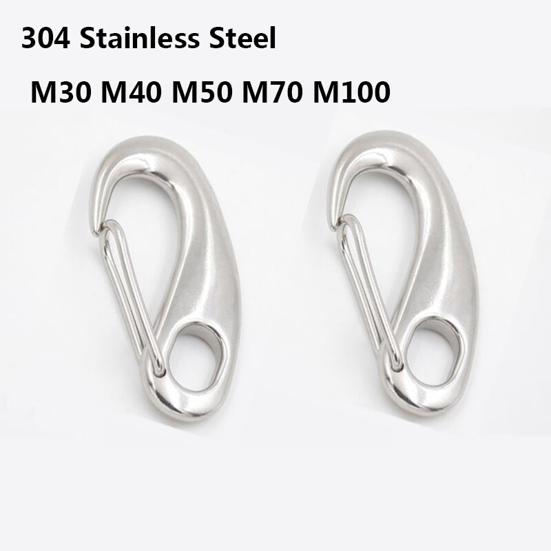 304 Stainless Steel Carabiner Clip Key Buckle Snap Spring Clips Hook M30 - M100
