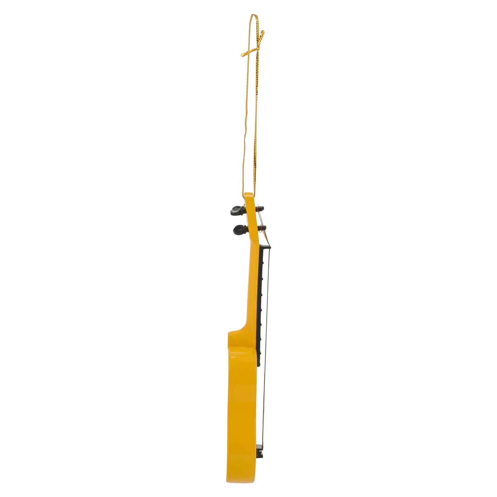 Broadway Gifts 5.4" Yellow Tropical Design Wood Ukukeke Ornament Decoration
