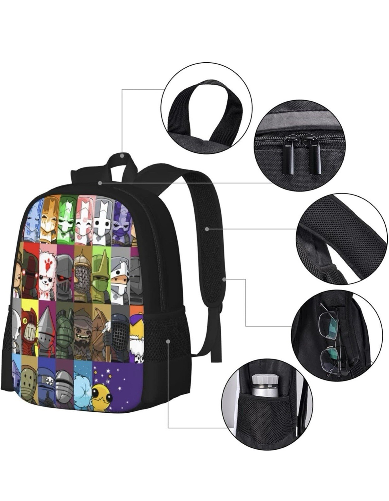 Castle Crashers Nintendo Switch Player Backpack Carrying Case Bag Laptop figure