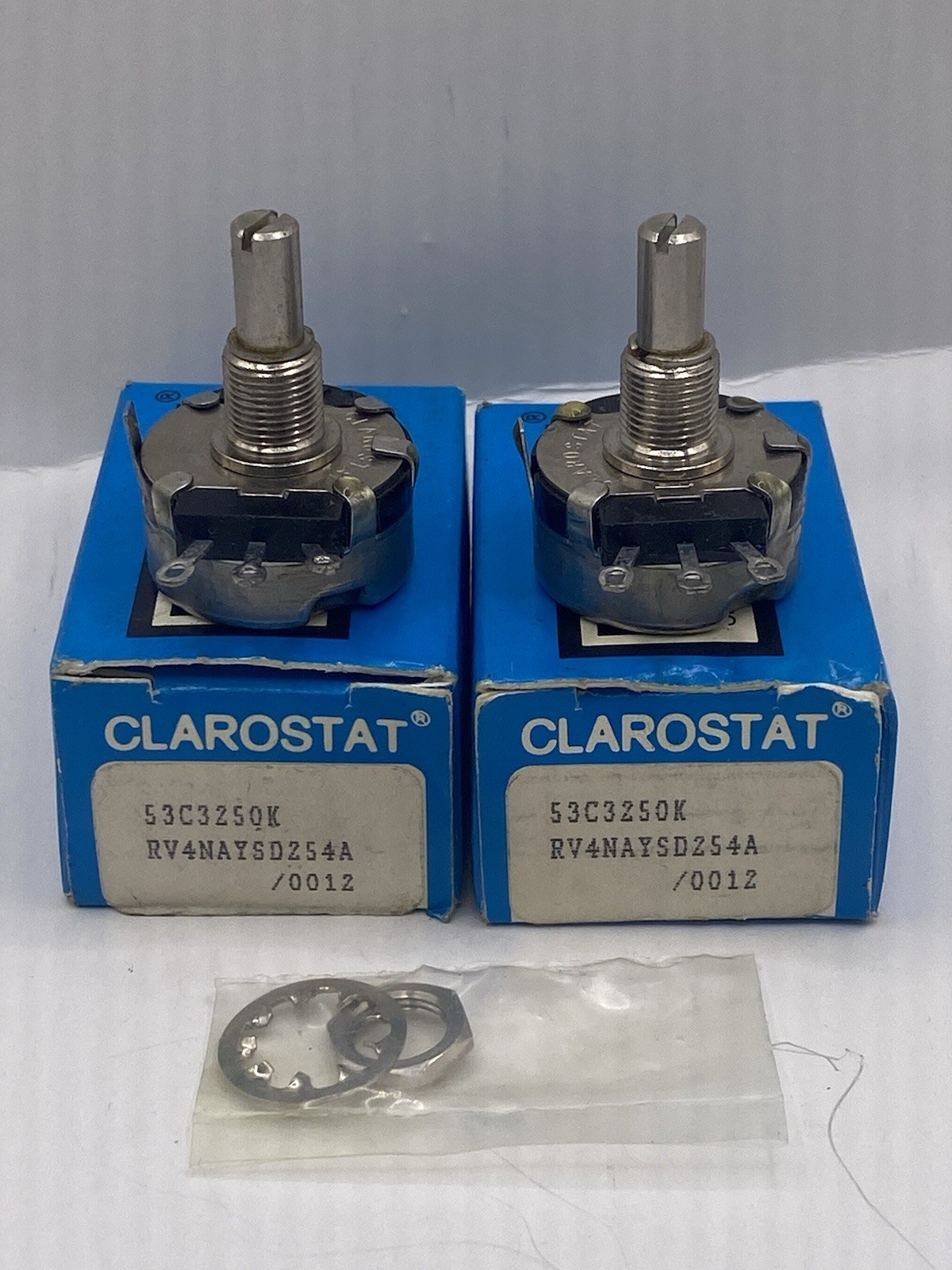 Lot Of 2 Honeywell CLAROSTAT 53C3250K Potentiometer 250Kohm 10% 2W NIB