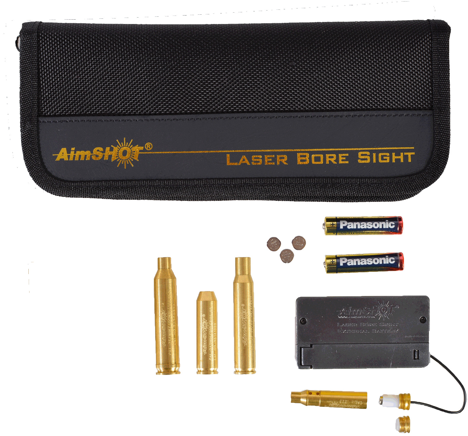 AimShot Laser Bore Sight kit with .223 laser,  308, 300WM, 3006 arbors. MBS-Kit2