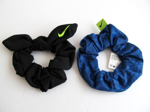 Nike Gathered Ponytail Hair Ties 2 Pack Black/Blue/Volt