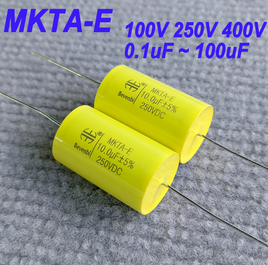 Axial MKT 100/250/400V 0.1~100uF Audio Metallized Polyester Film Capacitor MKTAE