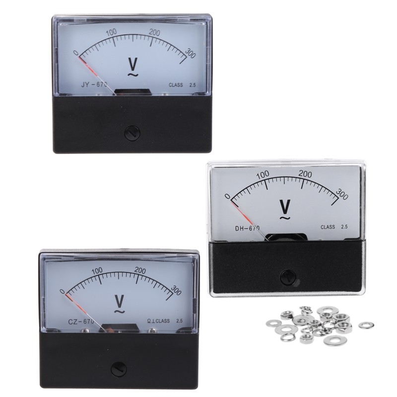 Plastic Housing AC 0-300V Rectangle Volt Analog Panel Meter Voltage Gauge Panel