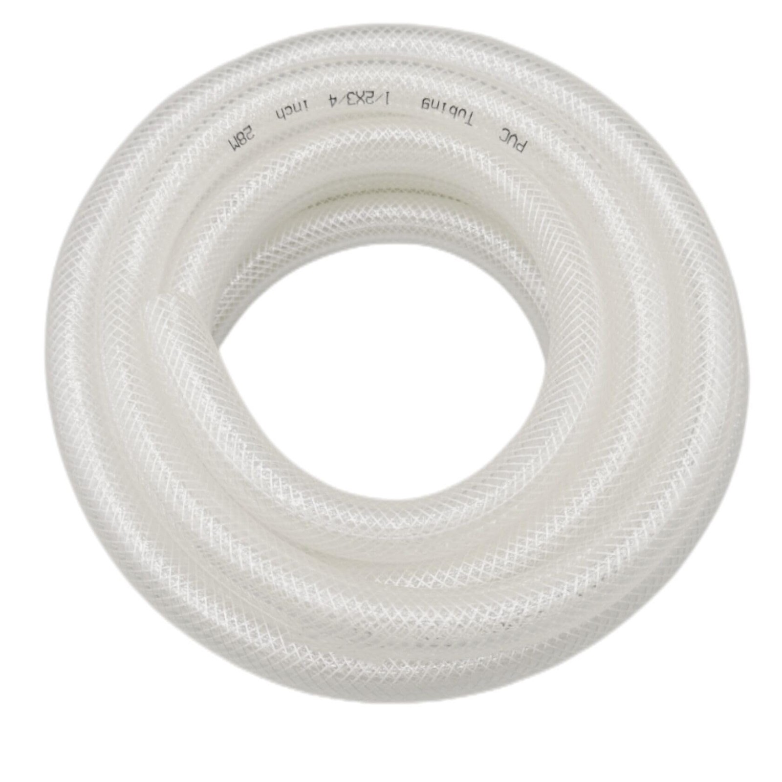 Braided Clear PVC Vinyl Tubing 1/2 ID x 3/4 OD 10 Ft High Pressure Hose Pro