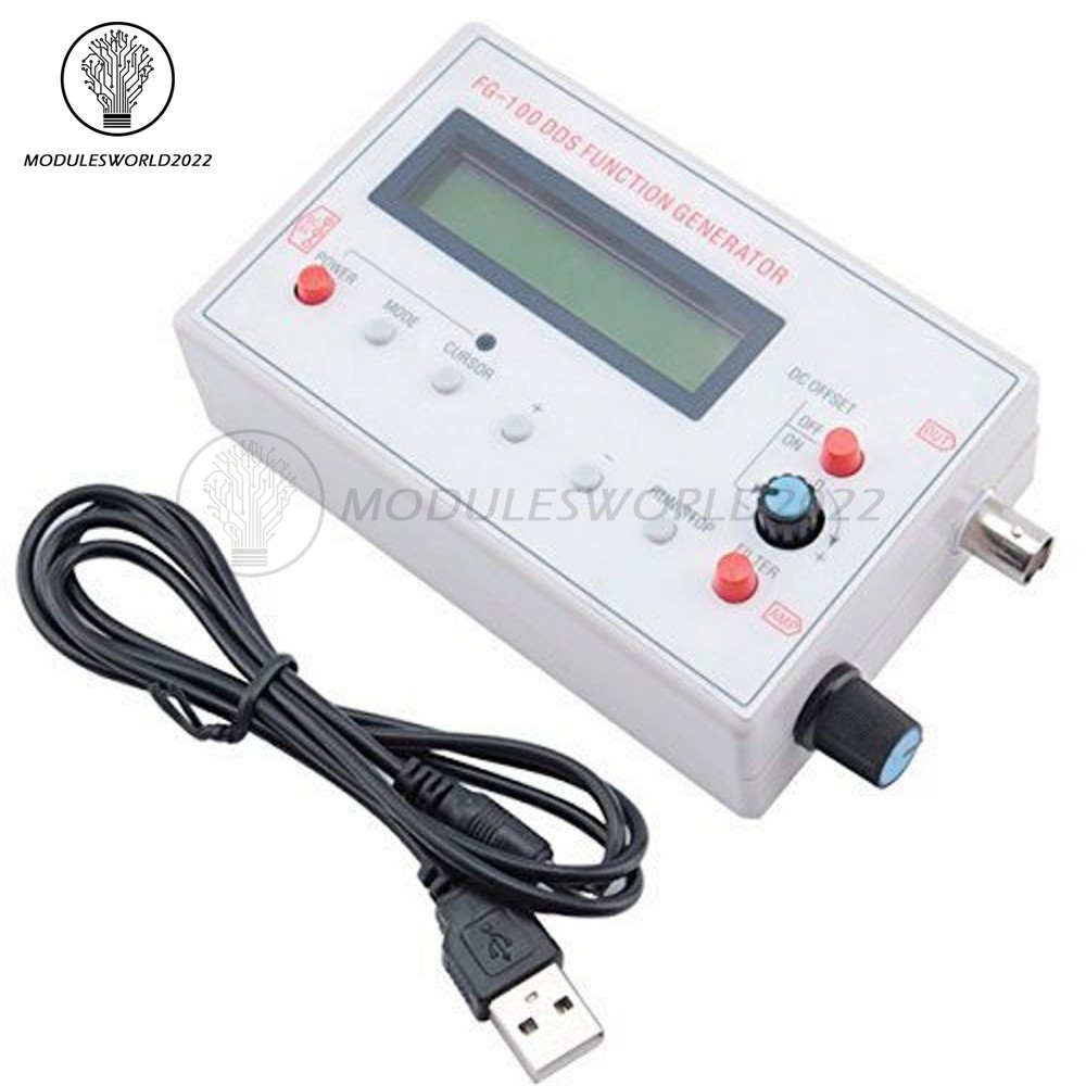 DDS Function Signal Generator Module 1HZ-500KHz Sine + Square Wave + Case FG-100