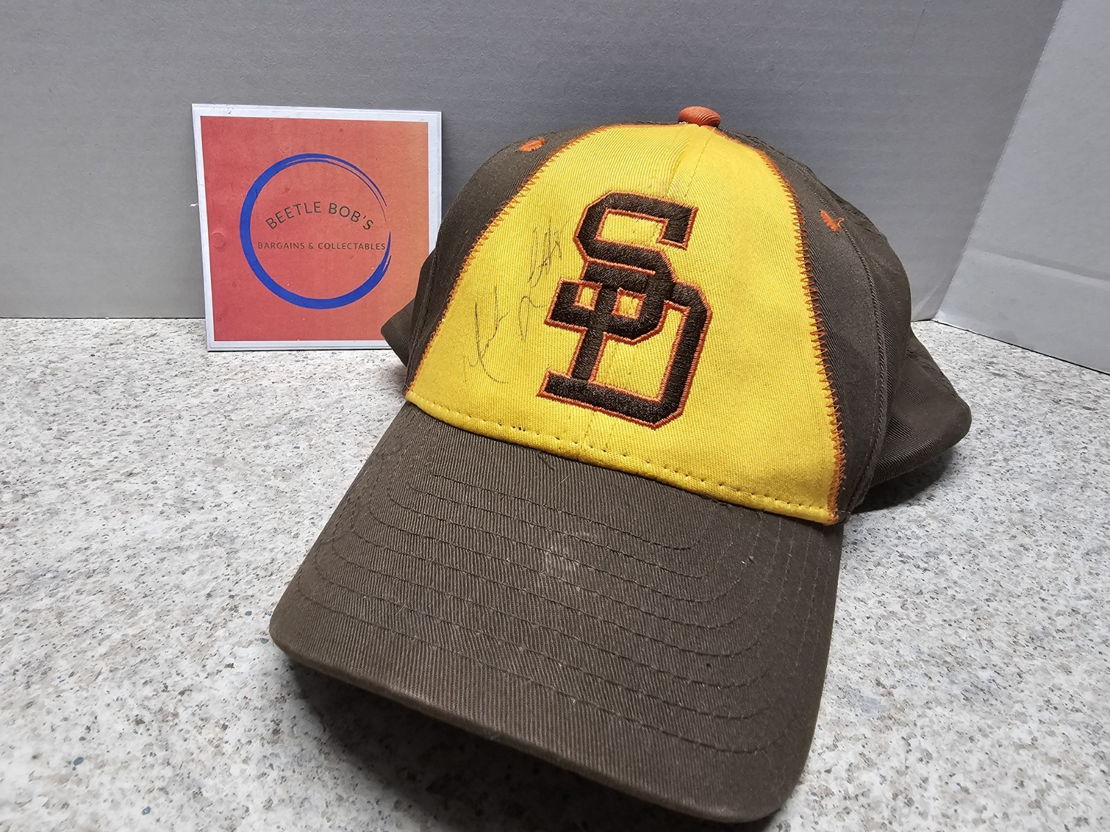 Mark Loretta Sean Burroughs San Diego Padres MLB Autographed SGA Baseball Cap