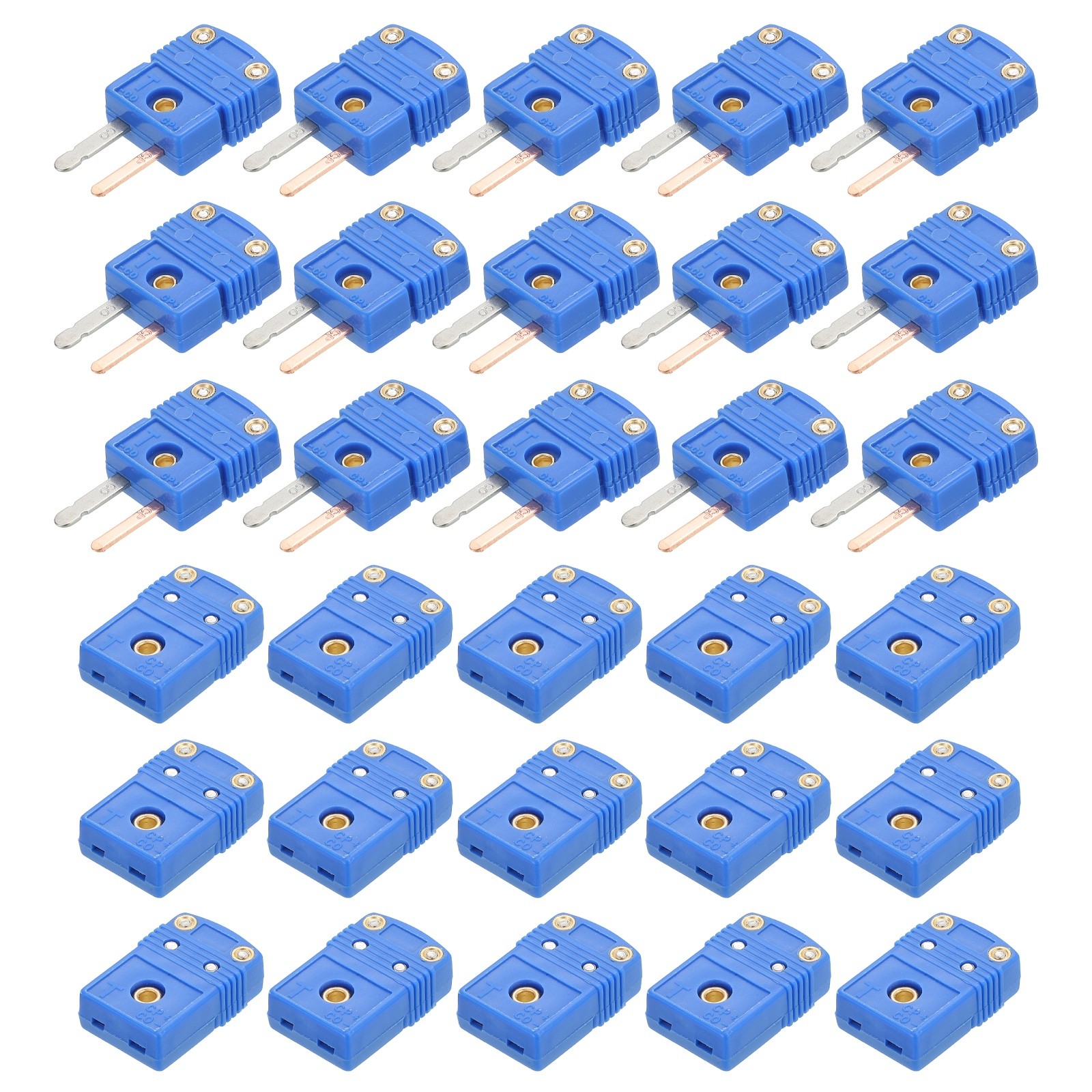 15 Set Mini t Type Male Female Plug Adapter 220°C(428°F), Blue