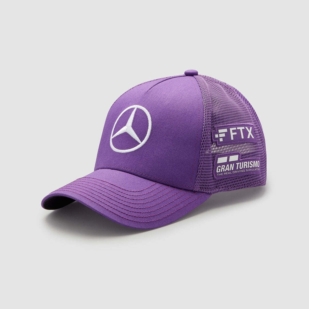 2022 Mercedes AMG F1 Lewis Hamilton Trucker Hat Cap - PURPLE - UK STOCK