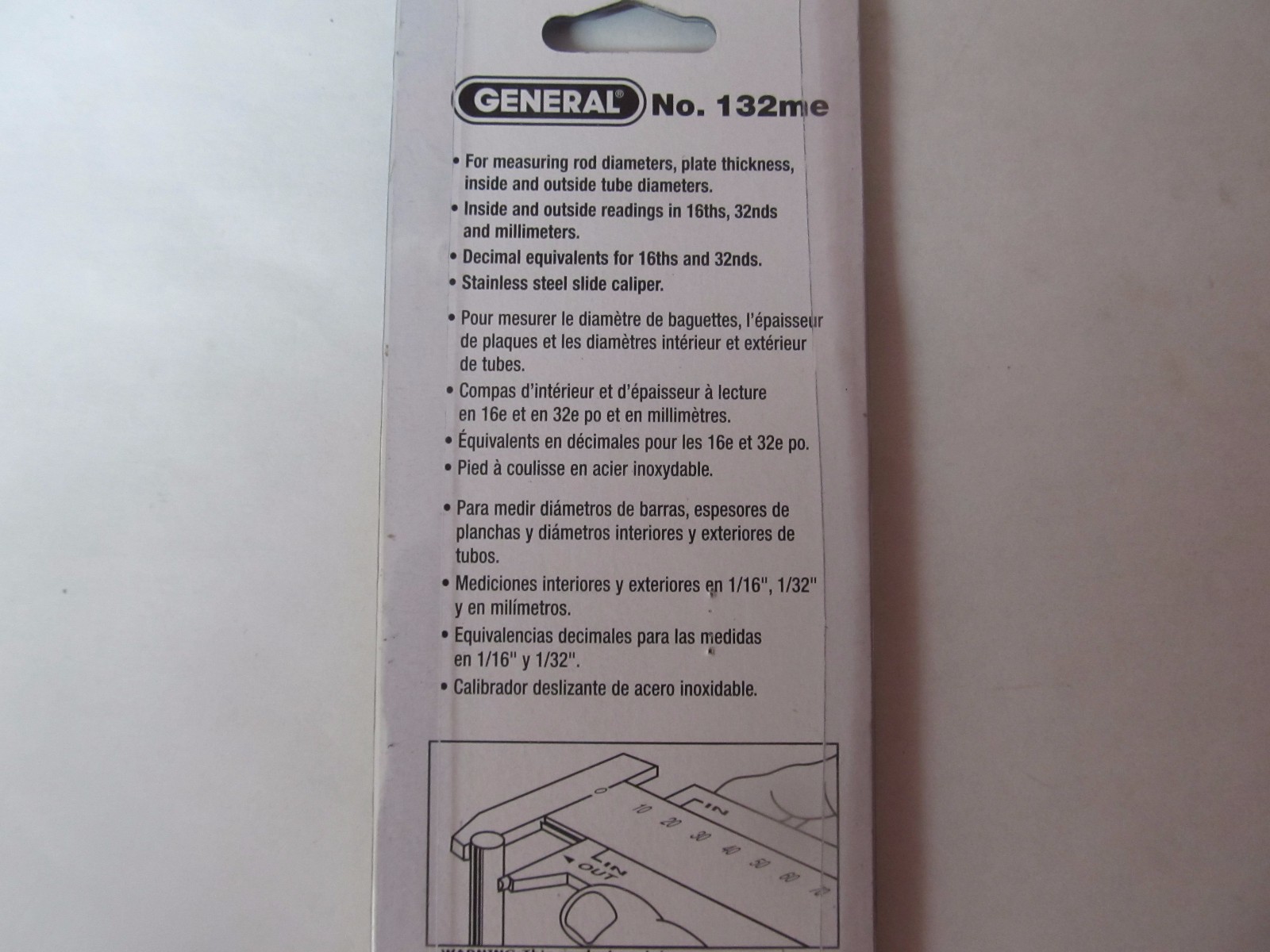 General Tools Pocket Calipers #132ME 3" NEW