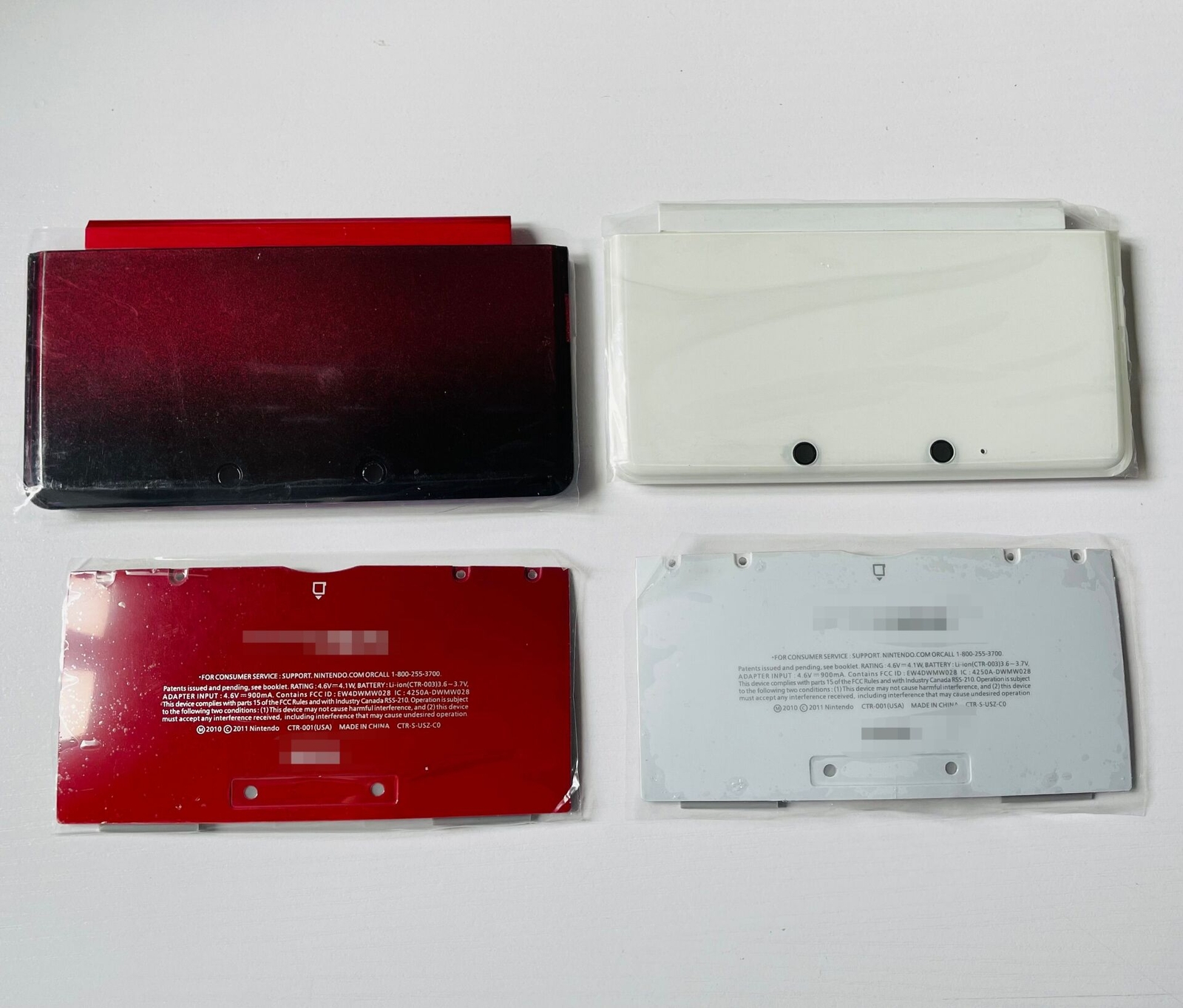 Replacement for Nintendo 3DS Shell Cover Top and Bottom Housing Case Red White