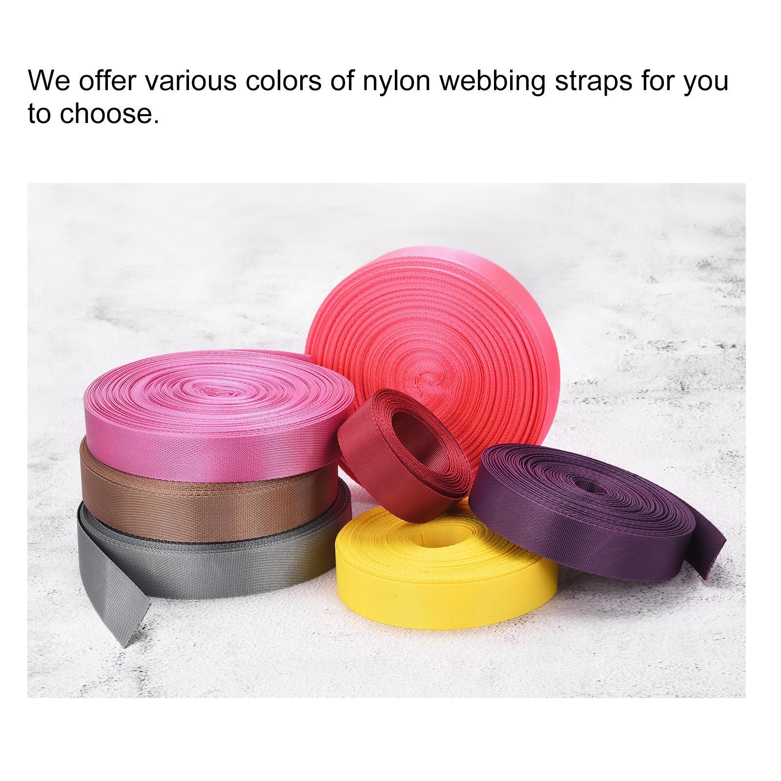 Flat Nylon Webbing Strap 1 Inch 4 Yards White for Backpack, Luggage-rack