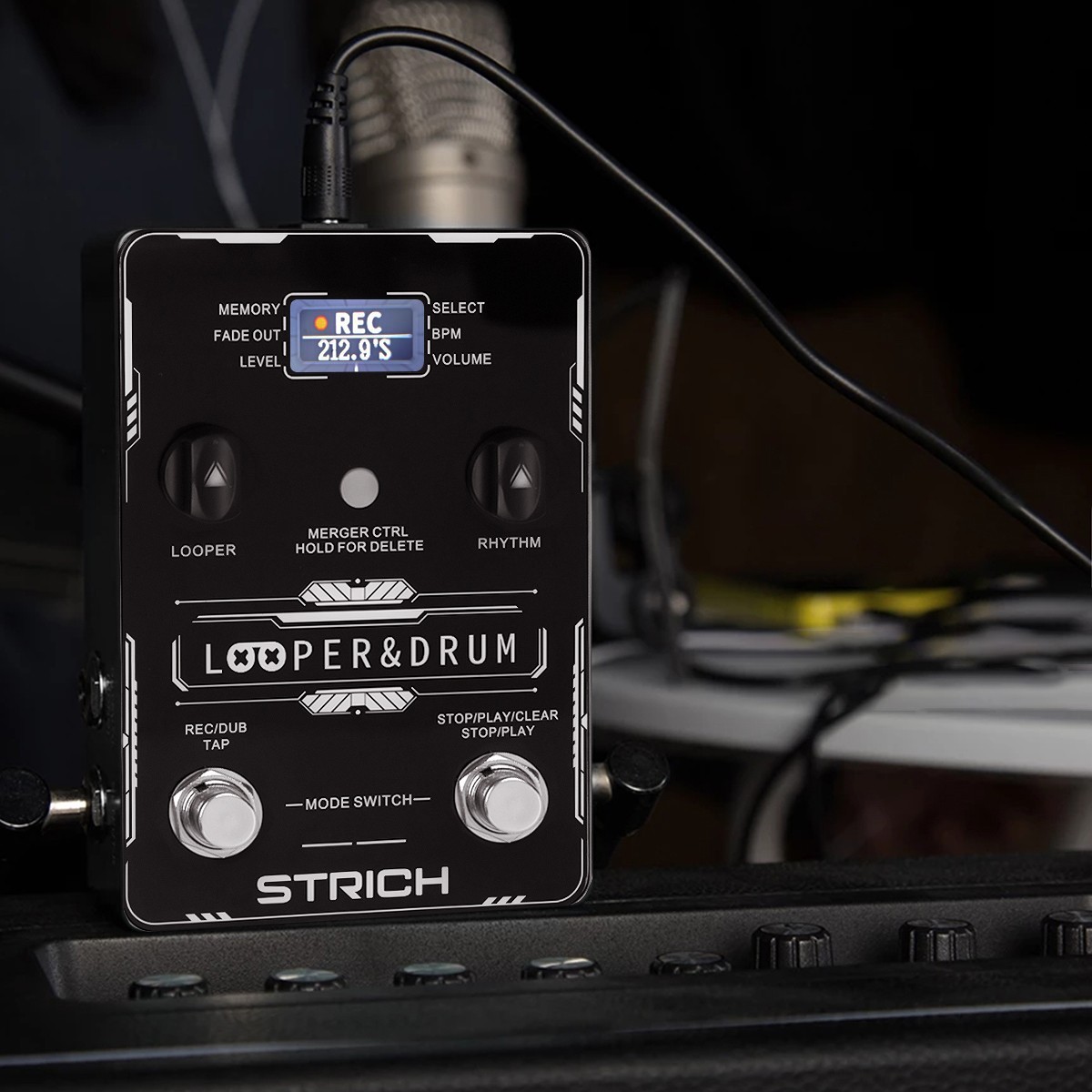STRICH Pedal Effect Stereo Looper With Adapter Built-in Versatile Drum Machine
