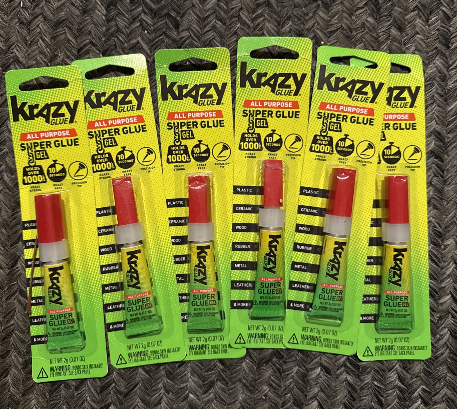 Krazy Glue All Purpose Super Glue ~ 6 Pack X .07 oz Tube