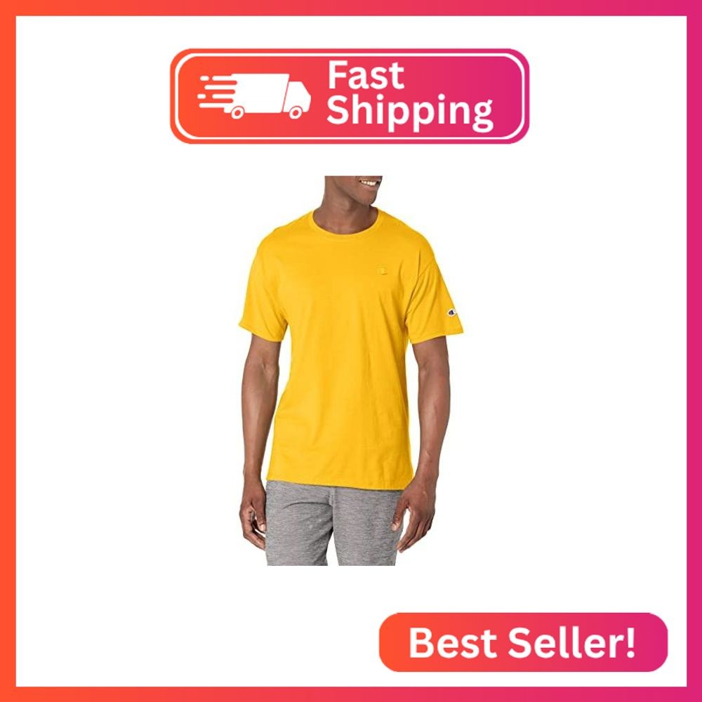 Champion Men's Classic Short Sleeve T-Shirt, Standard Fit, Midweight 100% Cotton