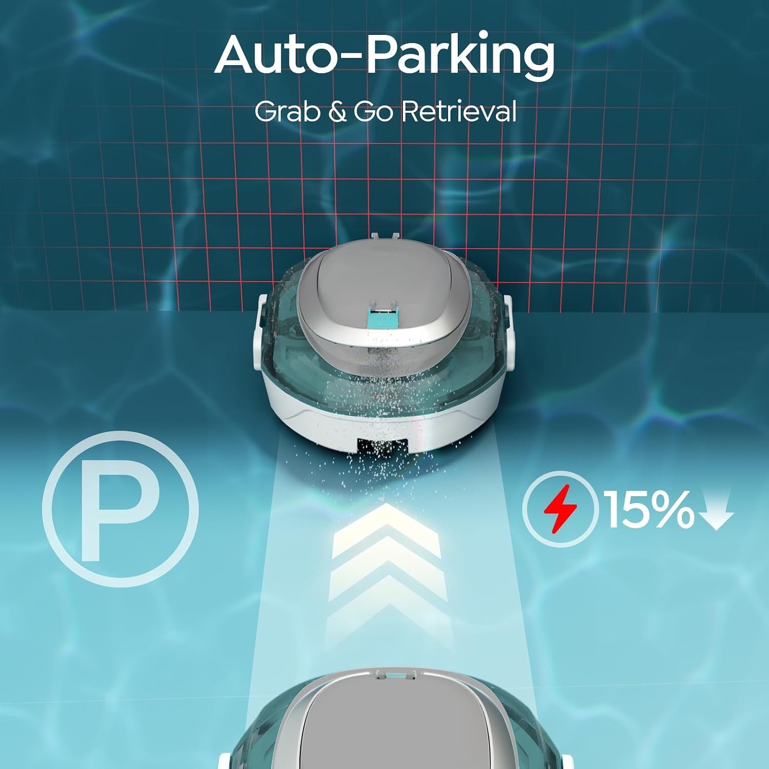 Pool Vacuum Robot for above Ground Pools, Cordless Operation, 80-Min Runtime