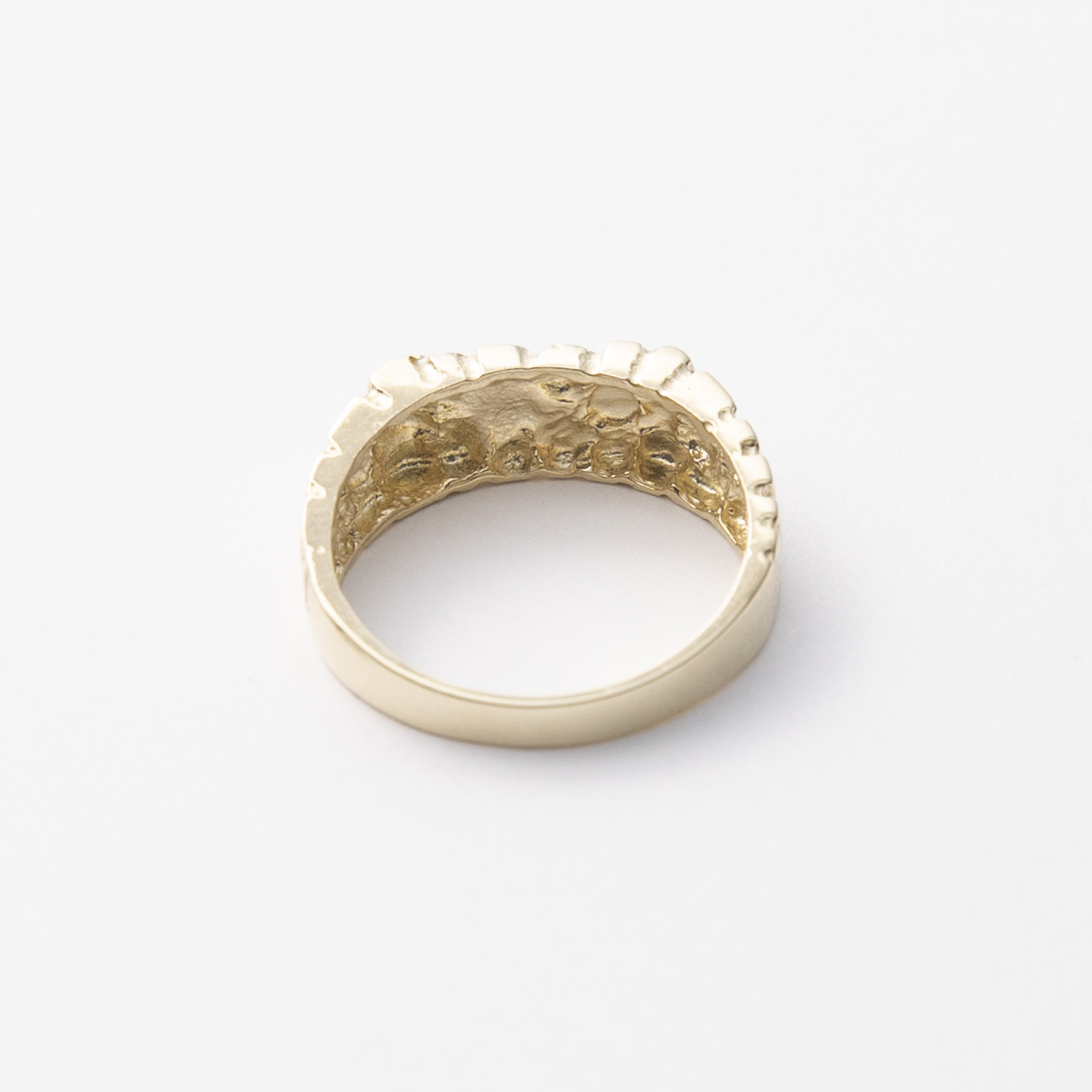 Rectangle Nugget Signet Ring Pinky Solid 10K Yellow Gold