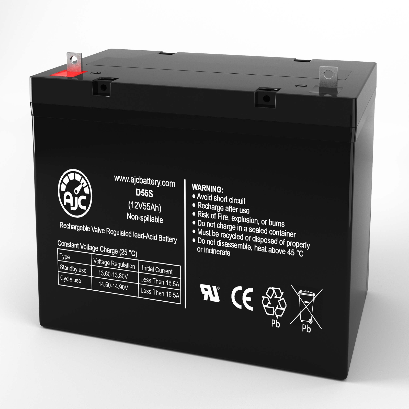 AJC Battery Compatible with Amstron AP12-55 12V 55Ah UPS Battery