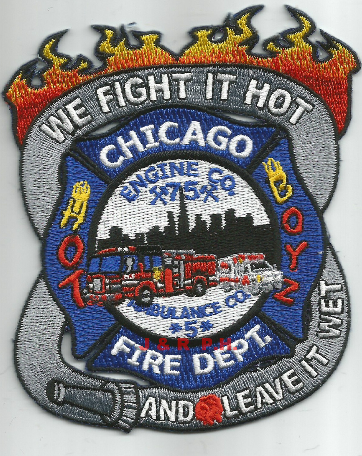 Chicago  Engine-75 "We Fight It Hot", Illinois (3.75" x 4.5" size) fire patch