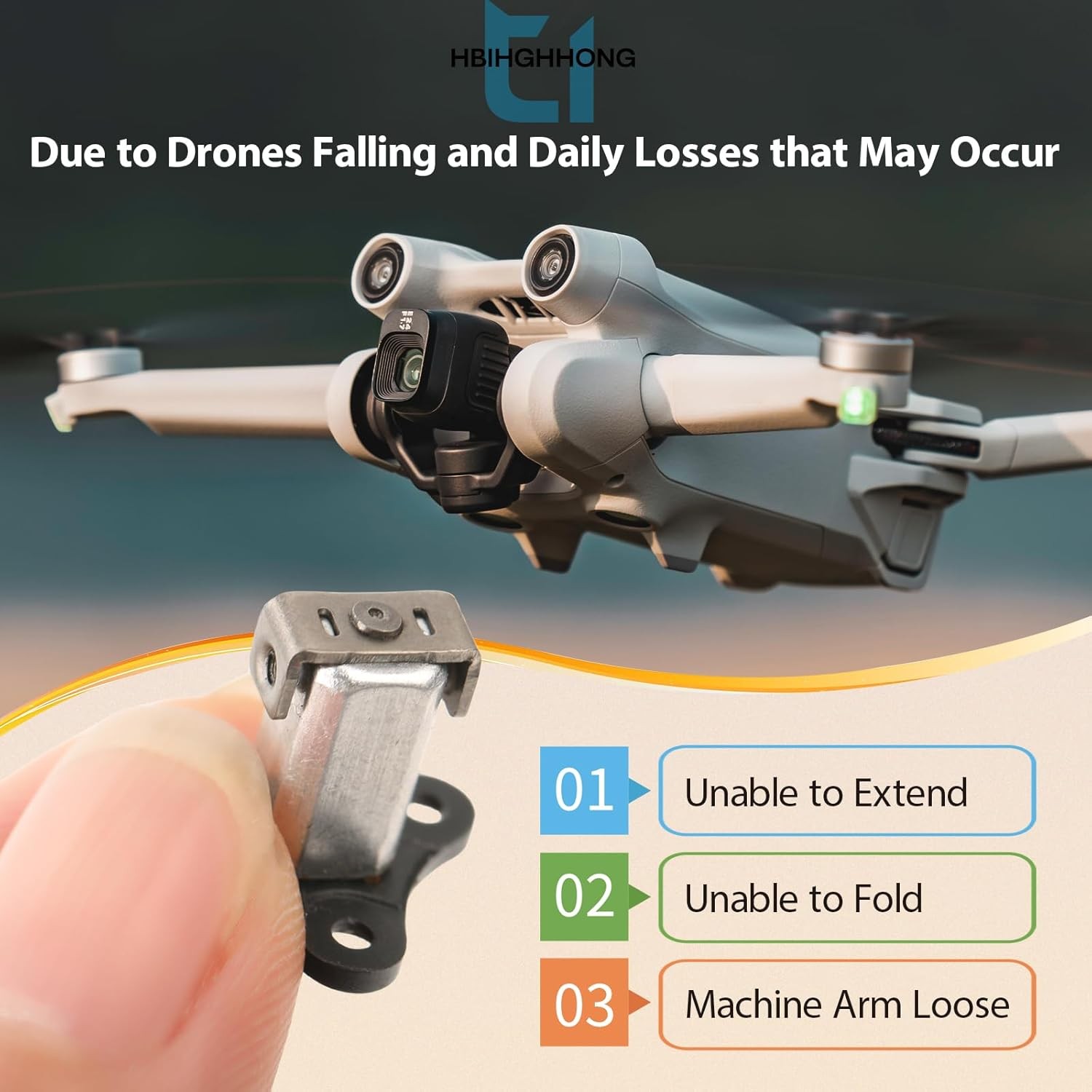 Front Arm Axis Replacement for DJI Mini 3 Pro/Mini 3 Hinges Arm...