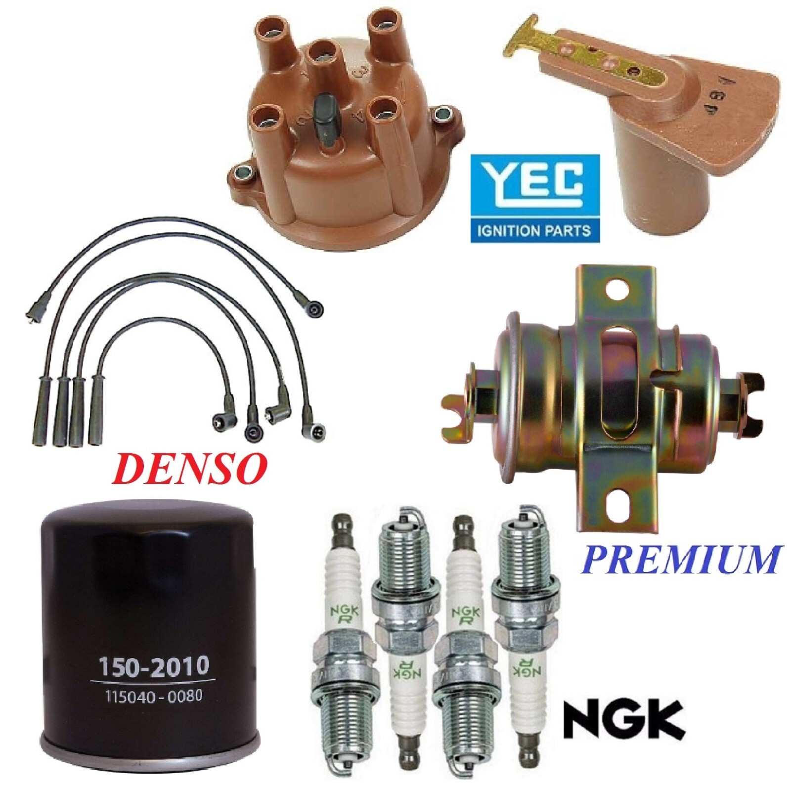 Tune Up Kit Filters Cap Rotor Plugs Wire for Toyota 4Runner L4; 2.4L 1986-1987