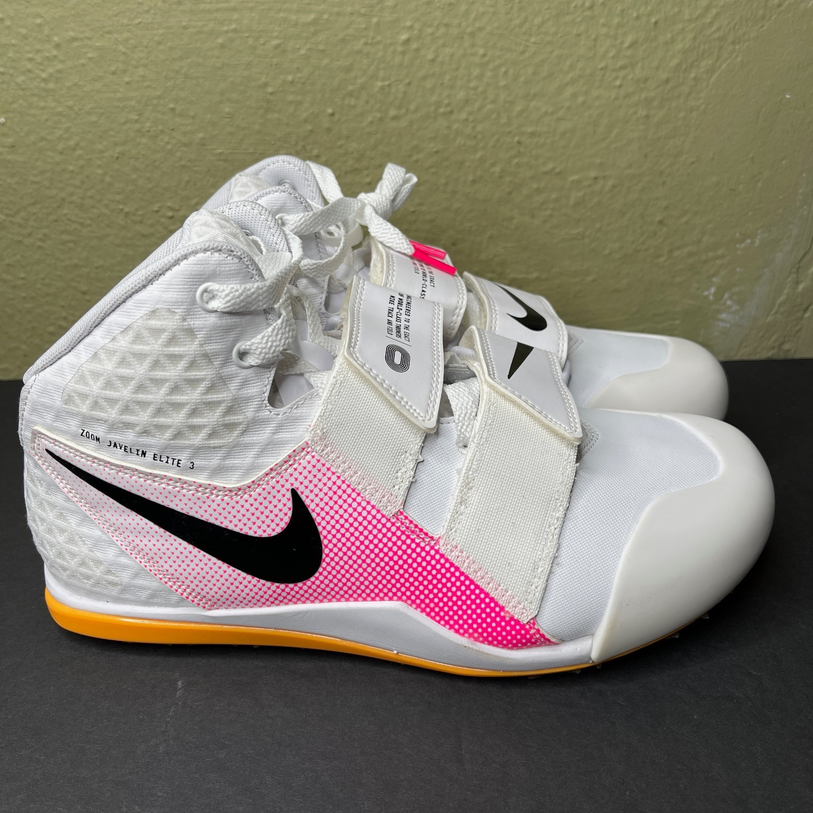 Nike Zoom Javelin Elite 3 Men's Size 9 Track Spikes White Pink AJ8119-101 Nby