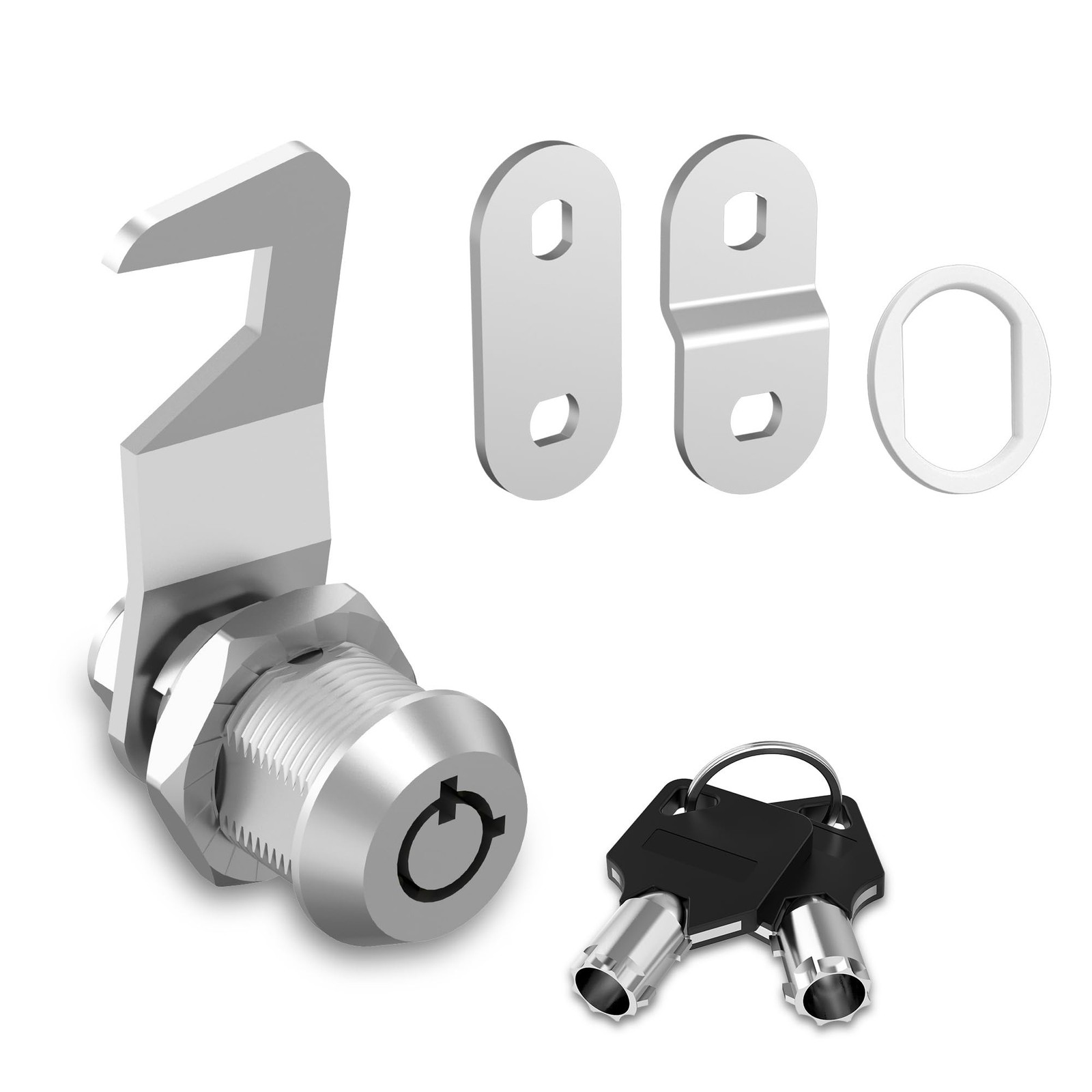 1 Pack Tool Box Lock with Keys, 5/8" Tubular Cam Lock Keyed Alike, Hook Cam T...