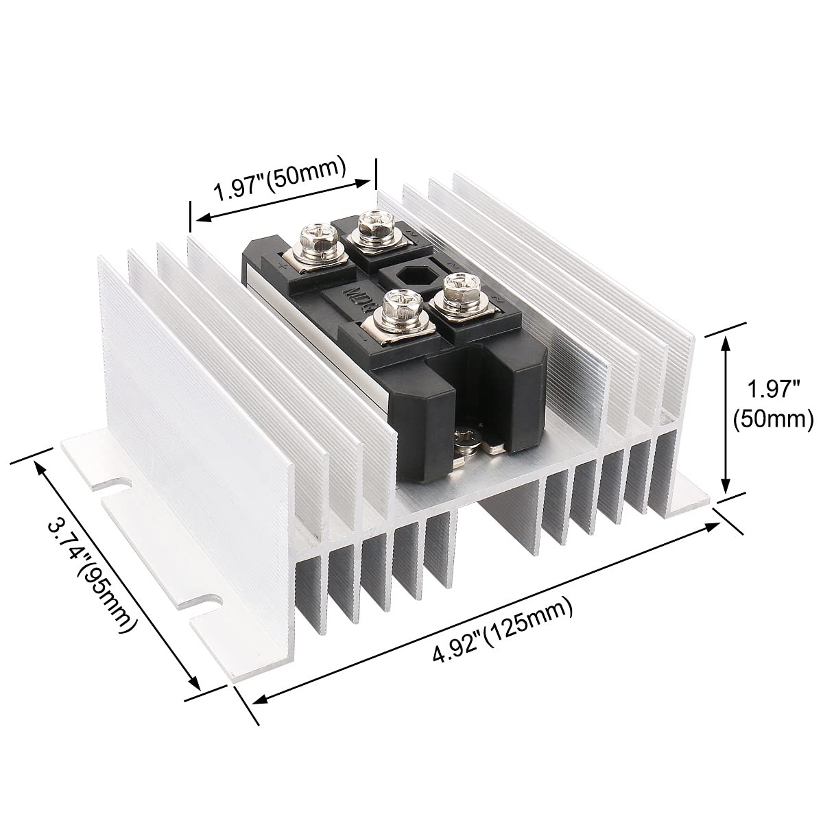 Baomain Bridge Rectifier MDQ-100A 100A 1600V Diode Module with Heat Sinks...