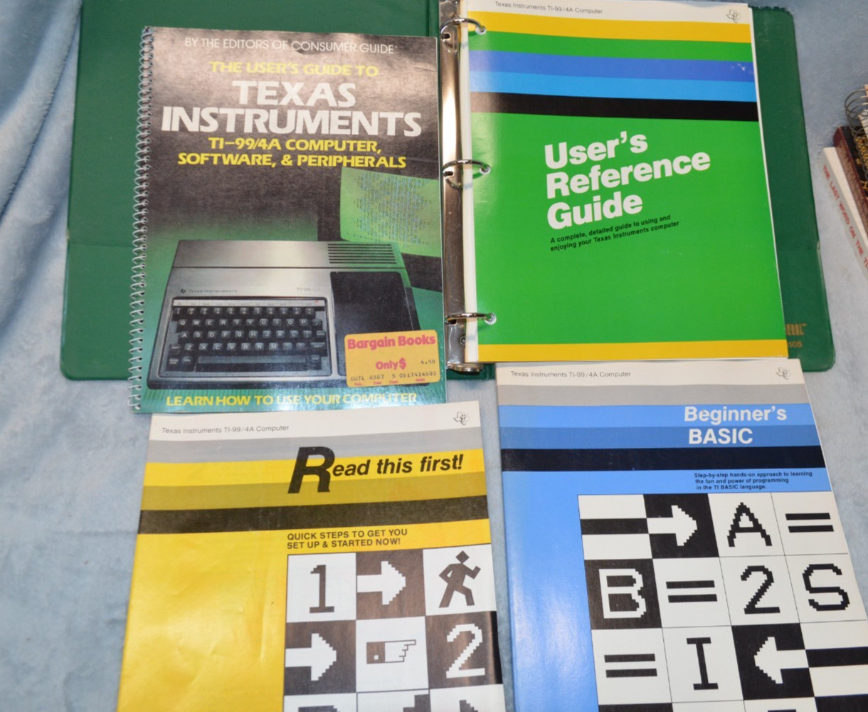 Texas Instruments TI-99/4A Home Computer With Lots Of Documentation