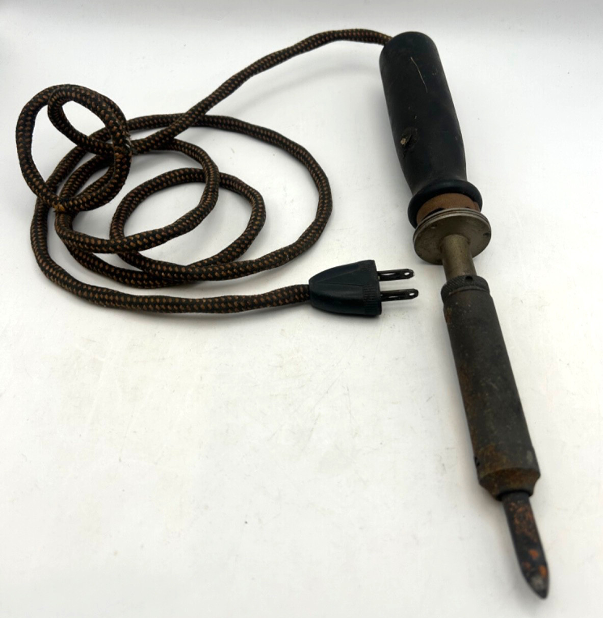 Vintage SOLIS 20W Electric Soldering Iron Cloth Cord 120V Untested Tool
